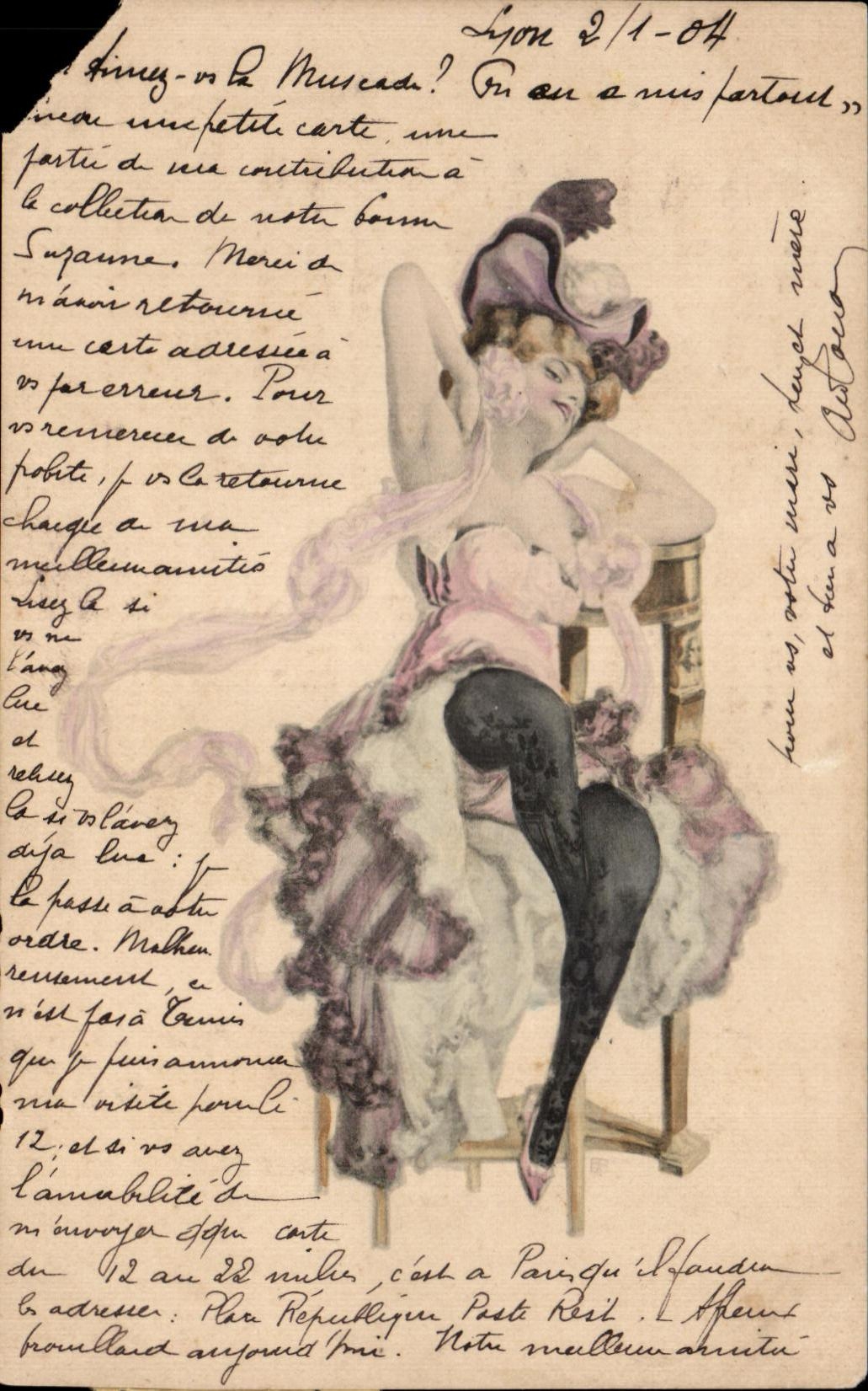 CPA fantaisie Femme Folklore Danseuse