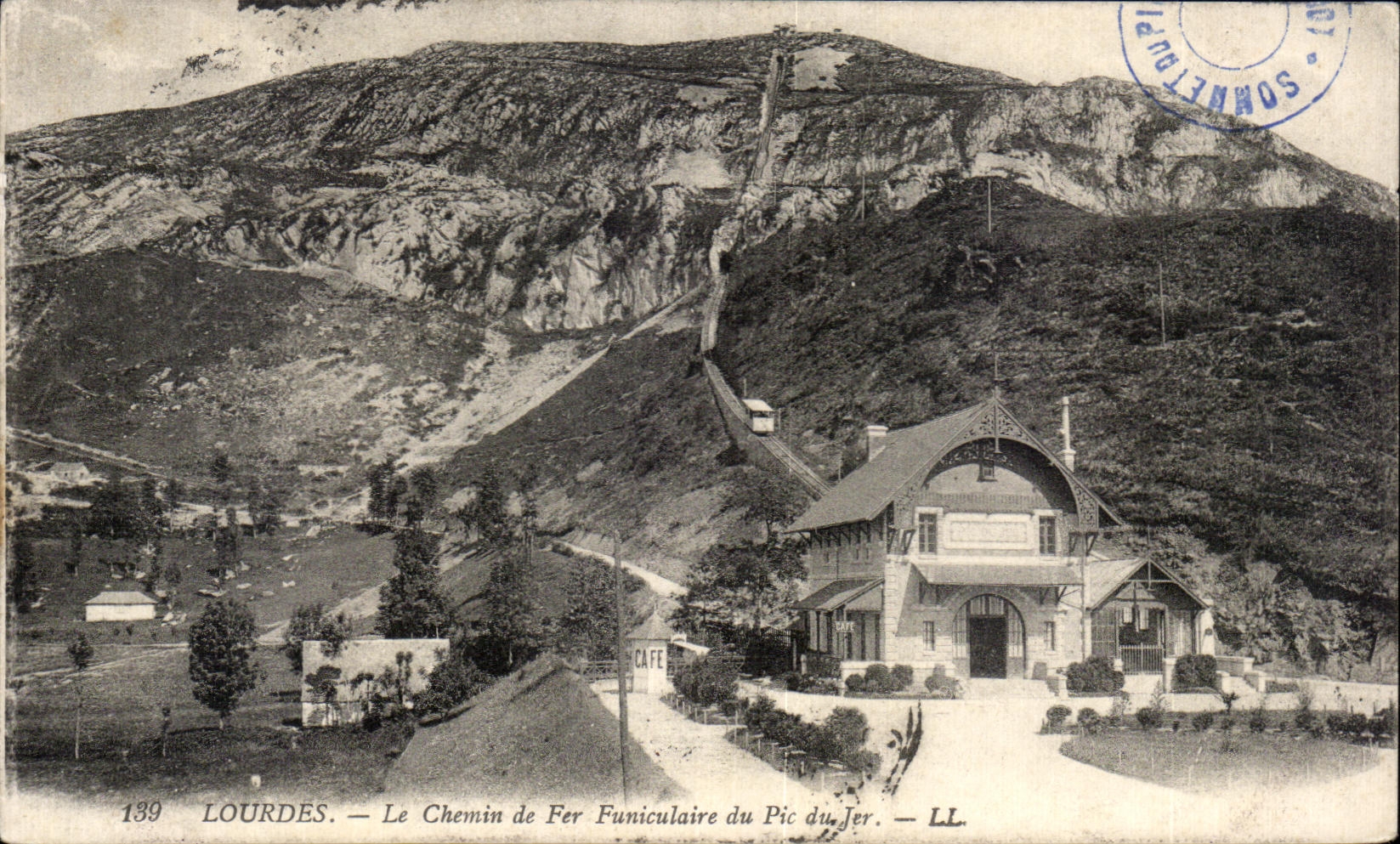 CPA Lourdes the Funicular Railroad of the Peak of the jer