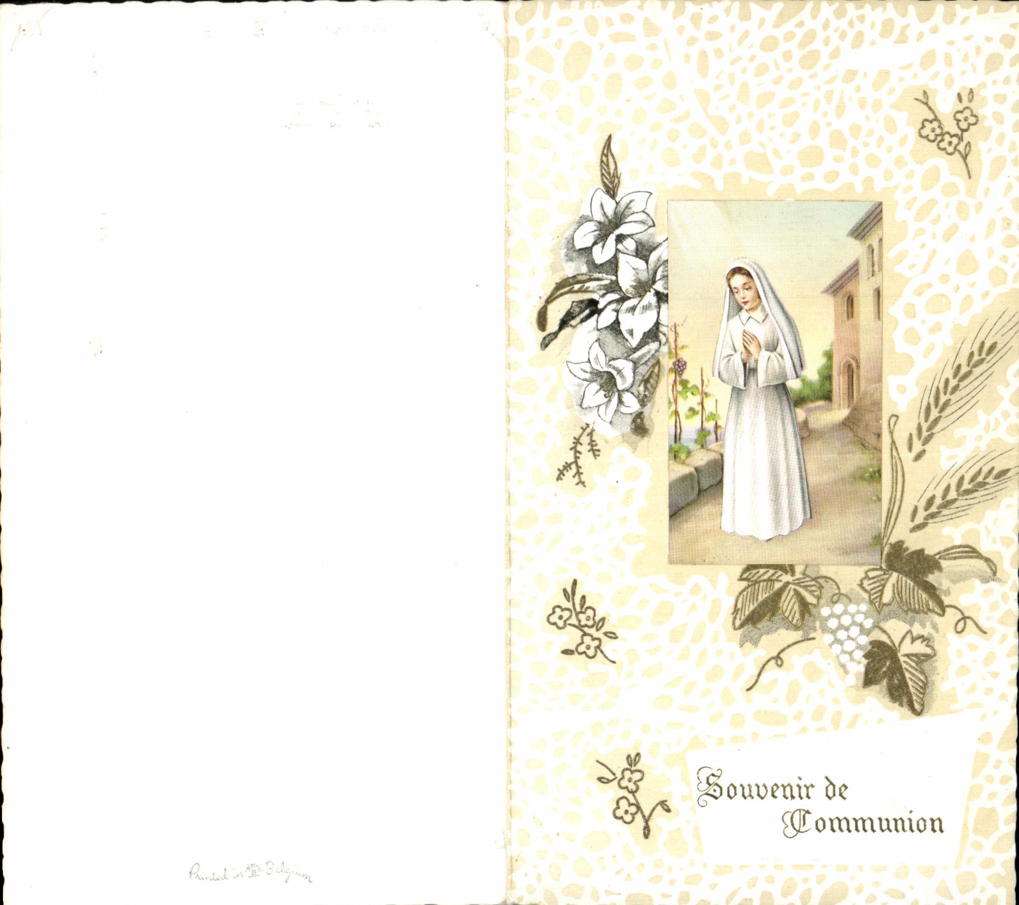 Carte moderne Souvenir de Communion 1961