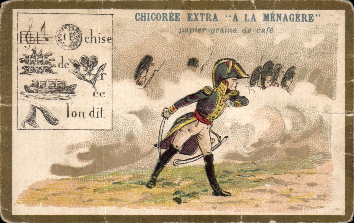 Chromo Chicoree extra a la menagere papier grains de cafe Duroyon et Ramette Cambrai