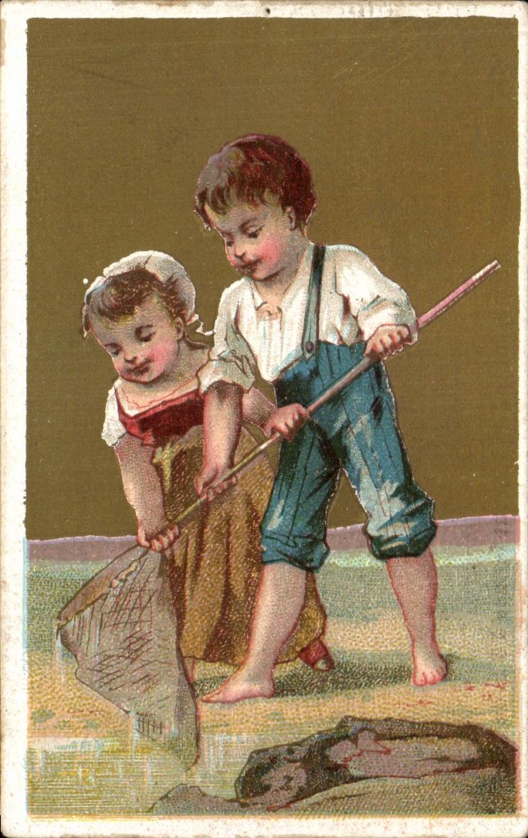 Chromo Societe Anonyme Le Bon Genie Rue de la Douane Seule Maison Vendant a Credit