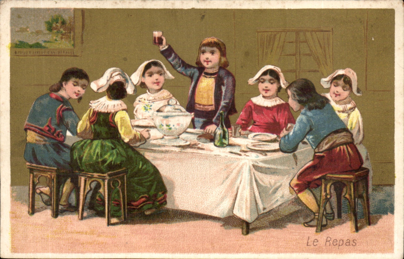 Chromo Enfants a table le repas