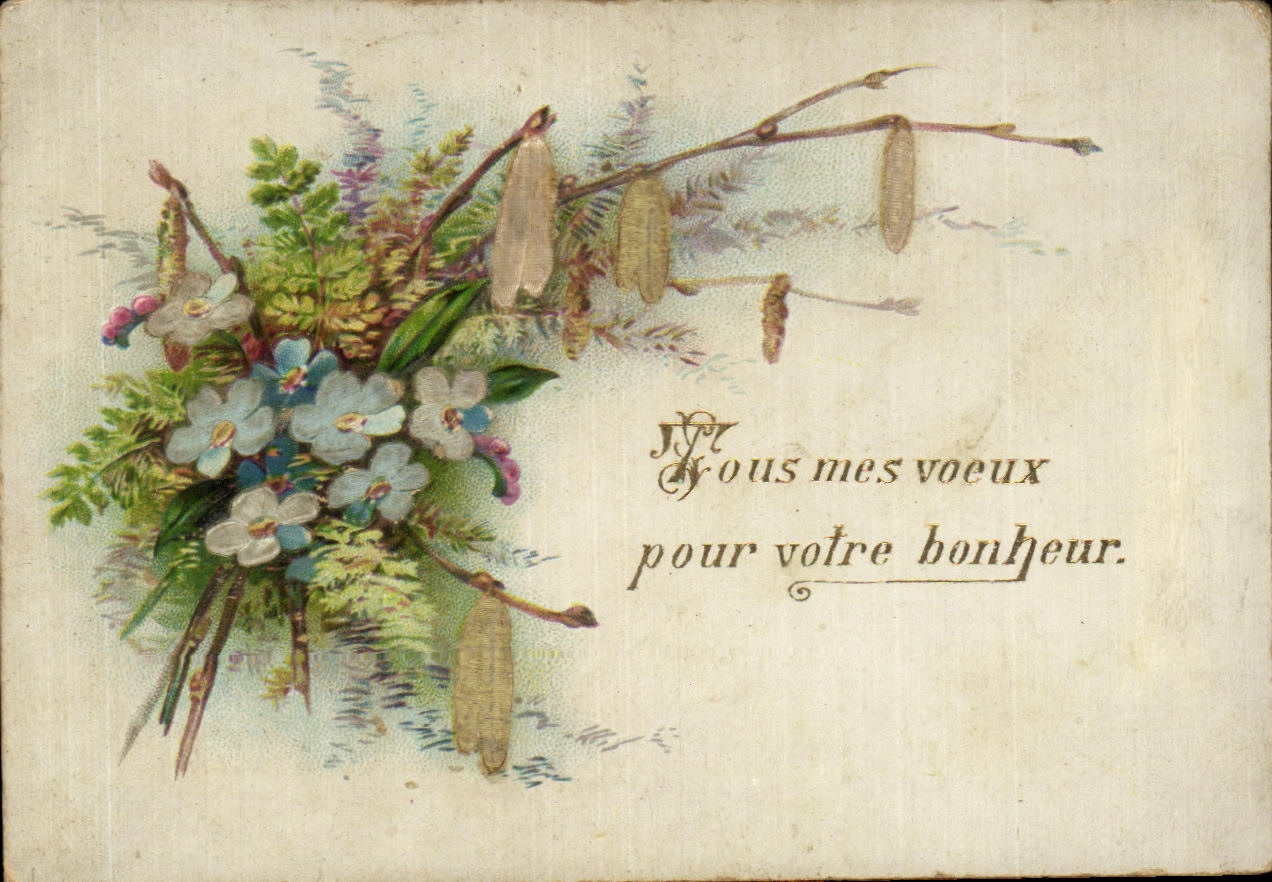 Chromo Tous mes voeux pour votre bonheur