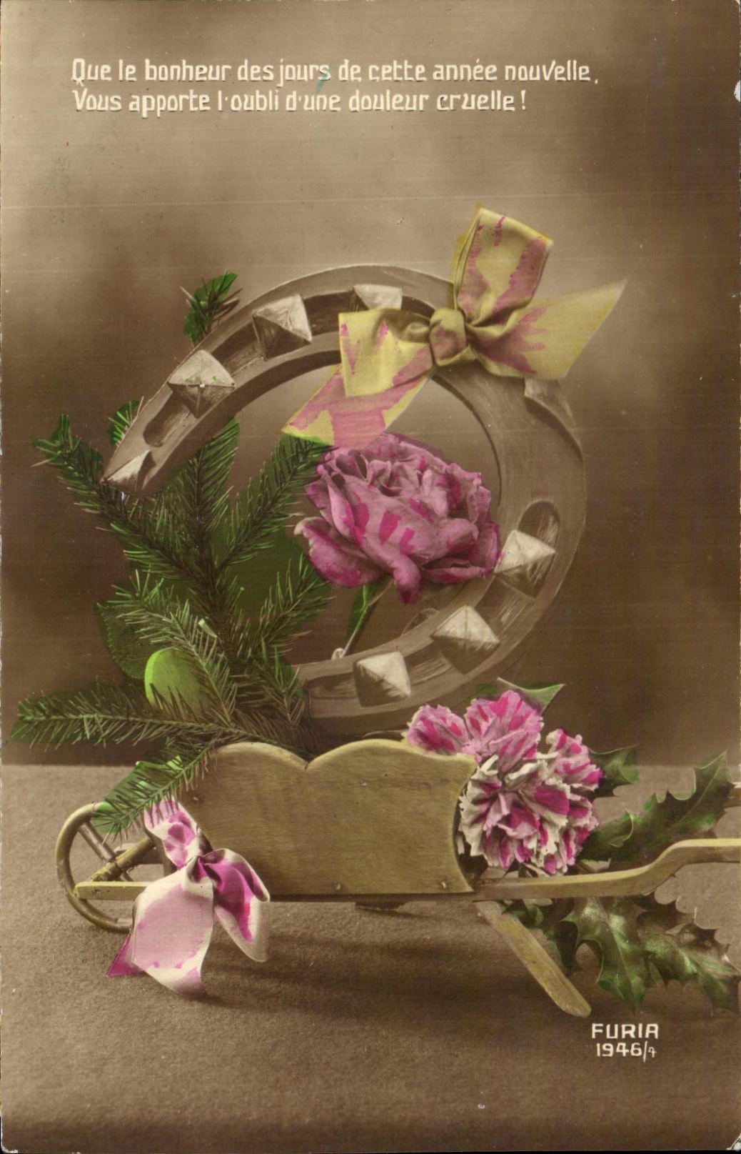 CPA Fantaisie florece la herradura