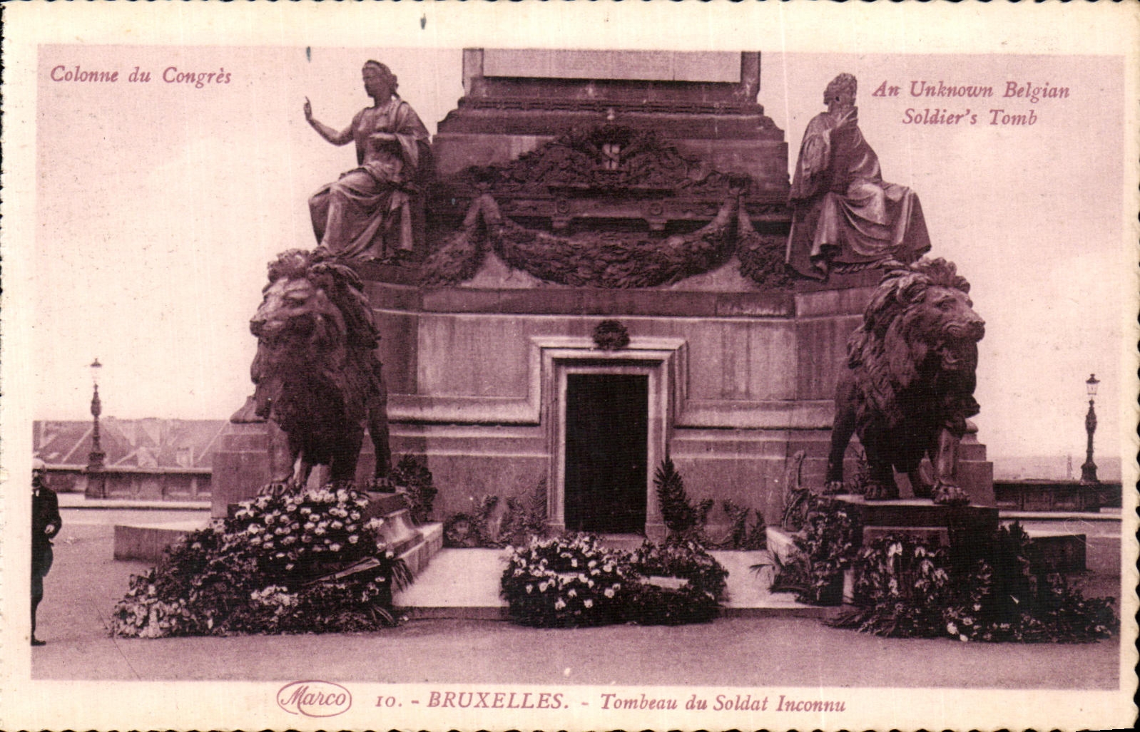 Tumba de CPA Bruselas del leon del soldado desconocido