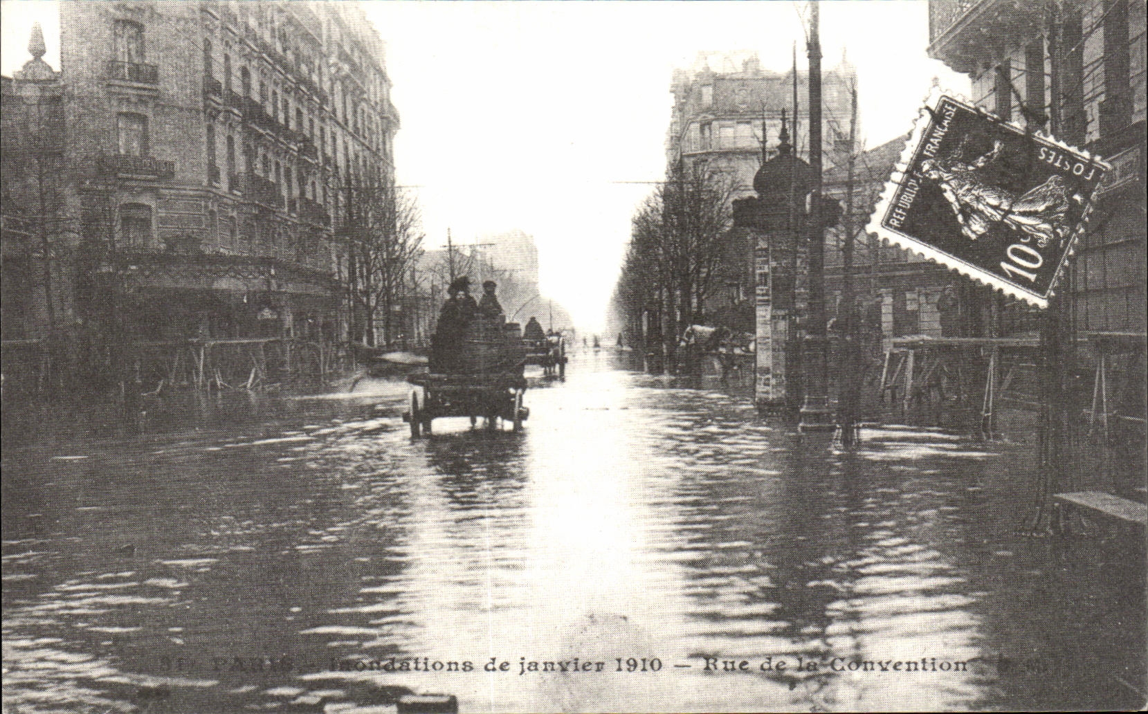 REPRO Paris Inondations de Janvier 1910 Rue de la Convention