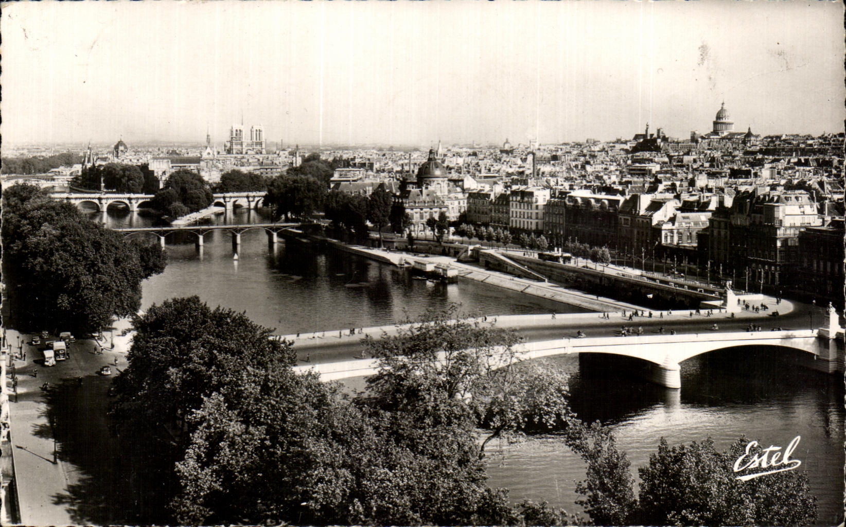 CPA Paris La Seine et les Sept Ponts The Seine and the Seven Bridges