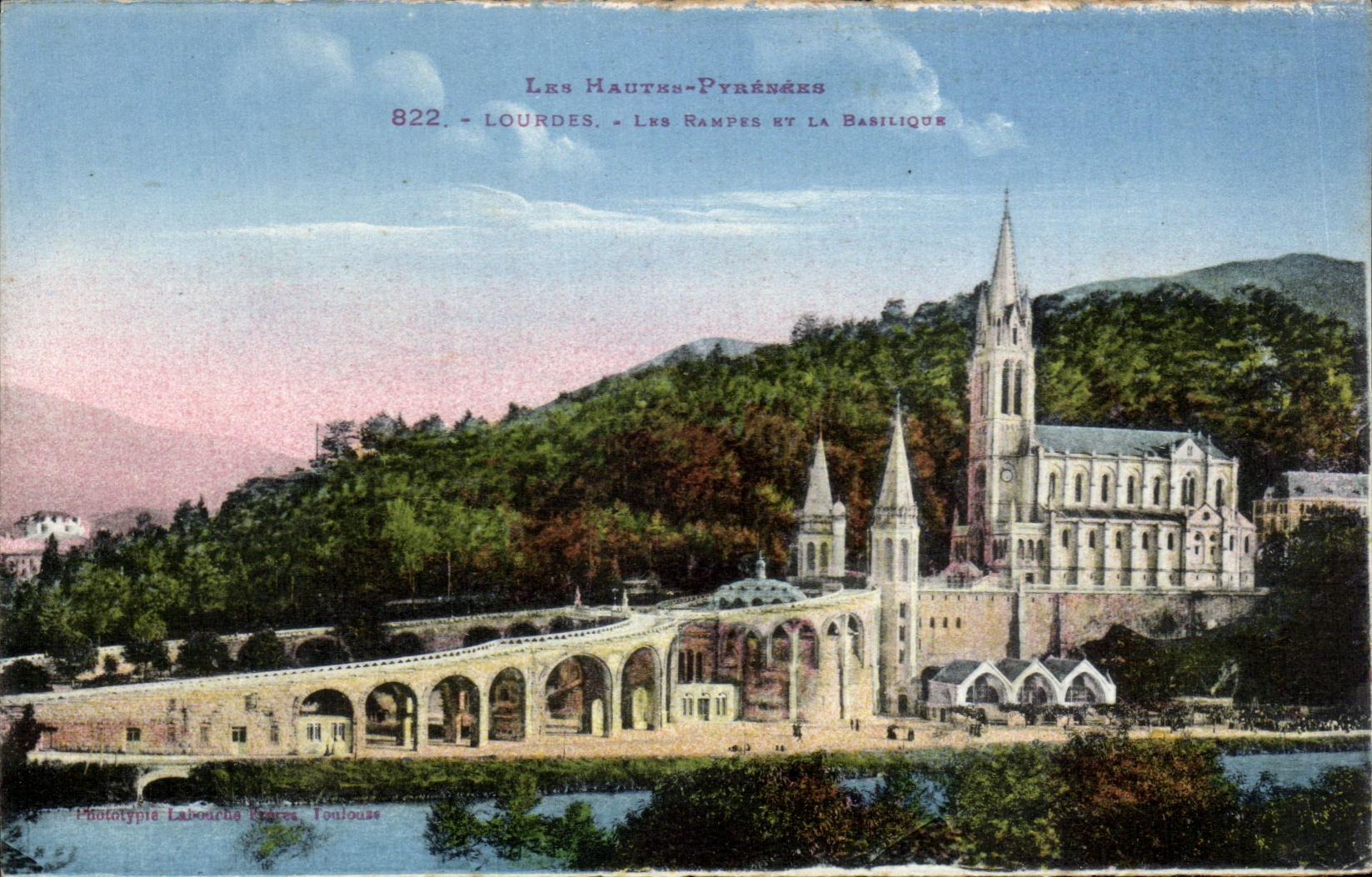 CPA Lourdes slopes and the basilica