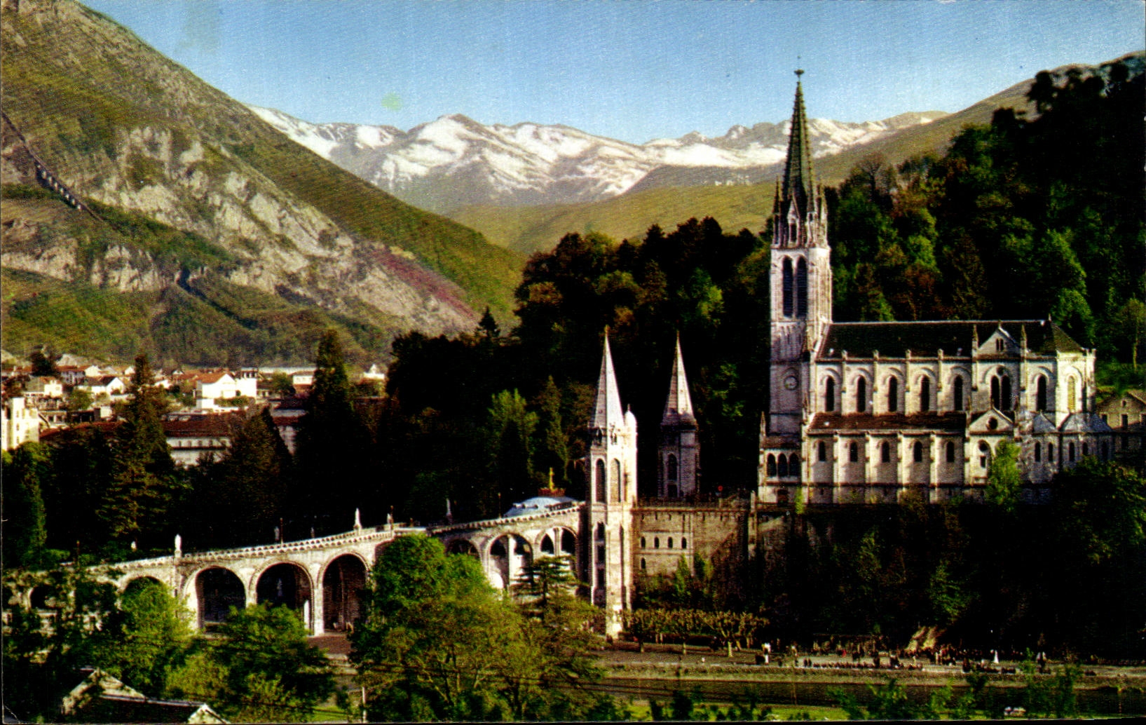 CPA Lourdes the Basilica and the Peak of Jer