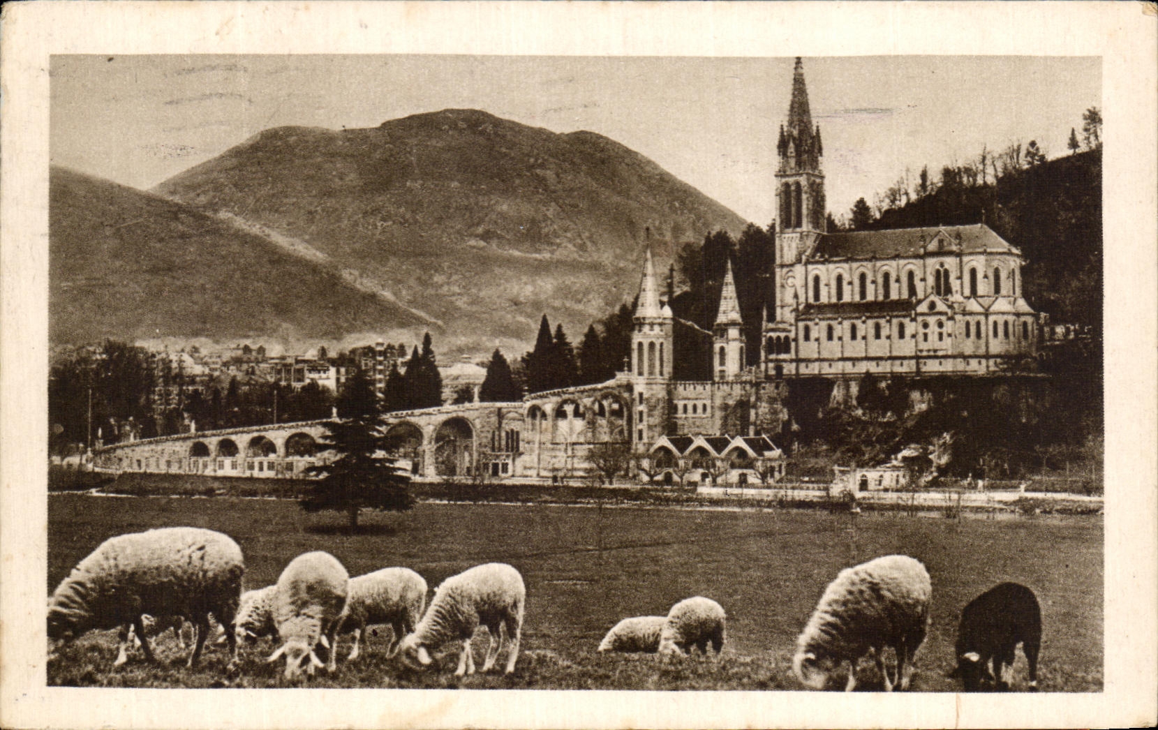 CPA Lourdes the Basilica and the Peak of the jer