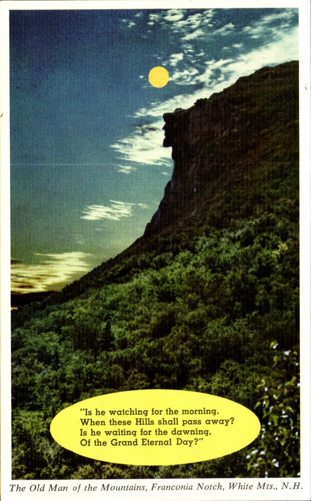 CPA Old Man Of The Mountains Franconia Notch White mountains