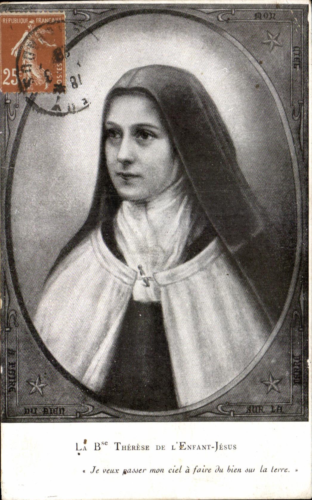CPA La Therese De L'Enfant Jesus Je veux passer mon ciel a faire du bien sur la lerre