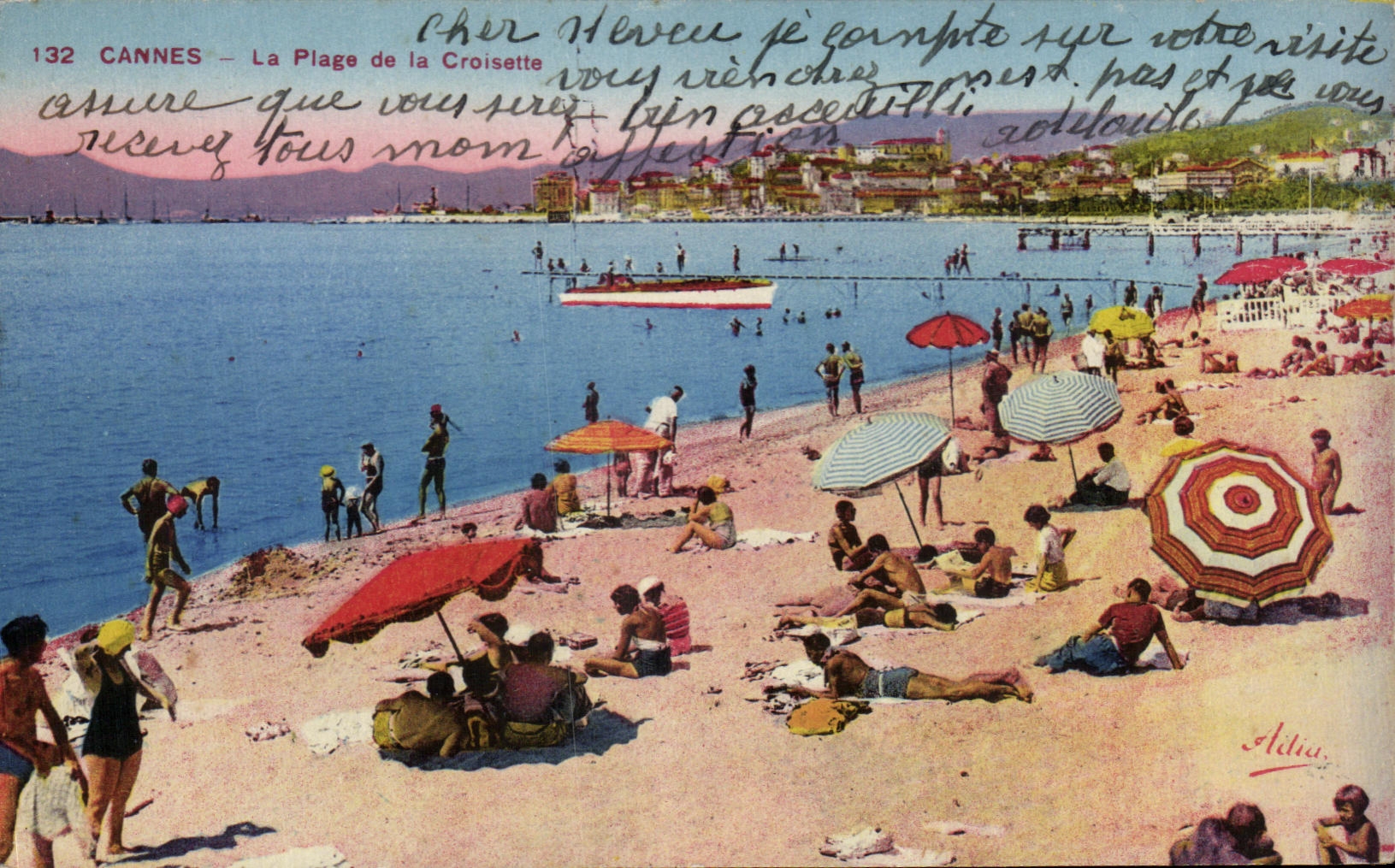 CPA Cannes the Beach of the Small cross