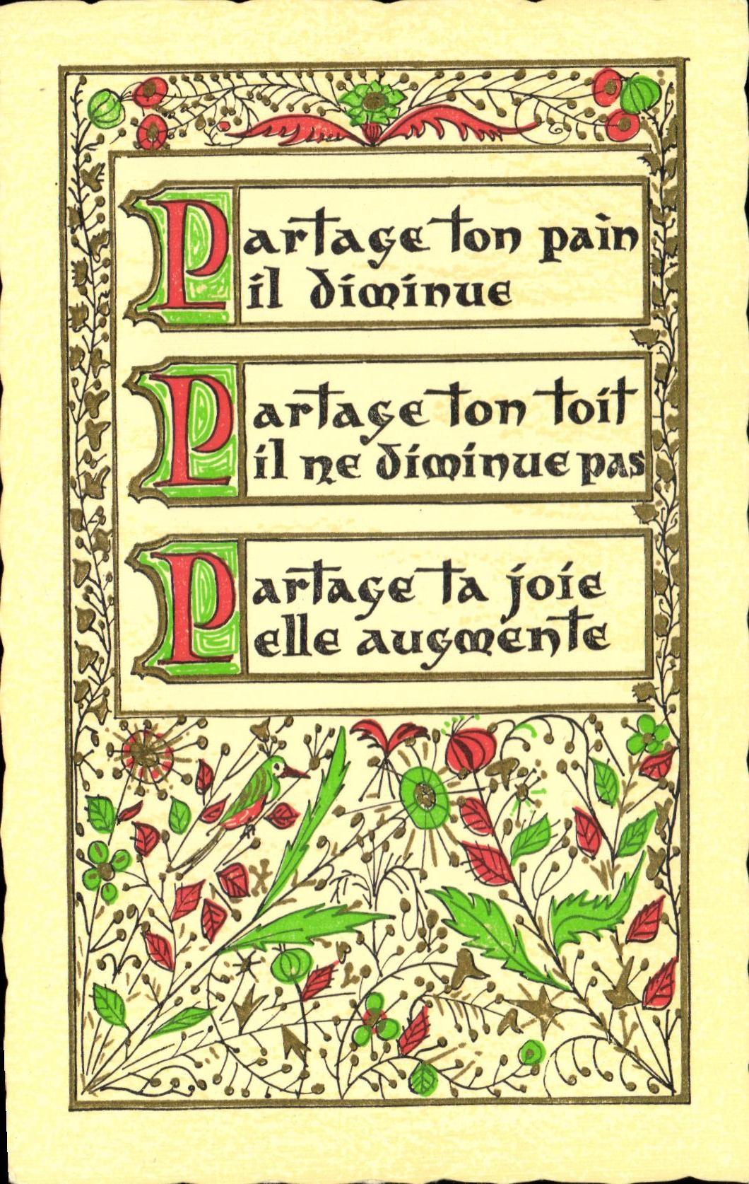 CPA Fantaisie Partage ton pain il diminue