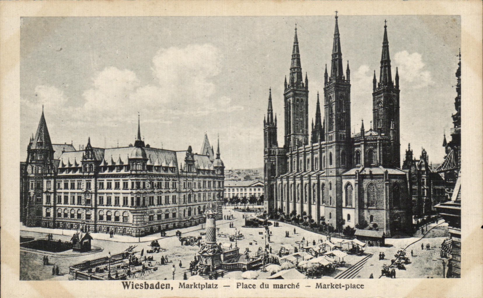 CPA Wiesbaden Marktplatz Place du marche Market place