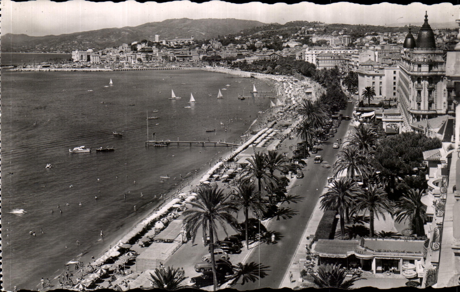 CPA the Dimension of Cannes Azure View on the Beach and Suquet