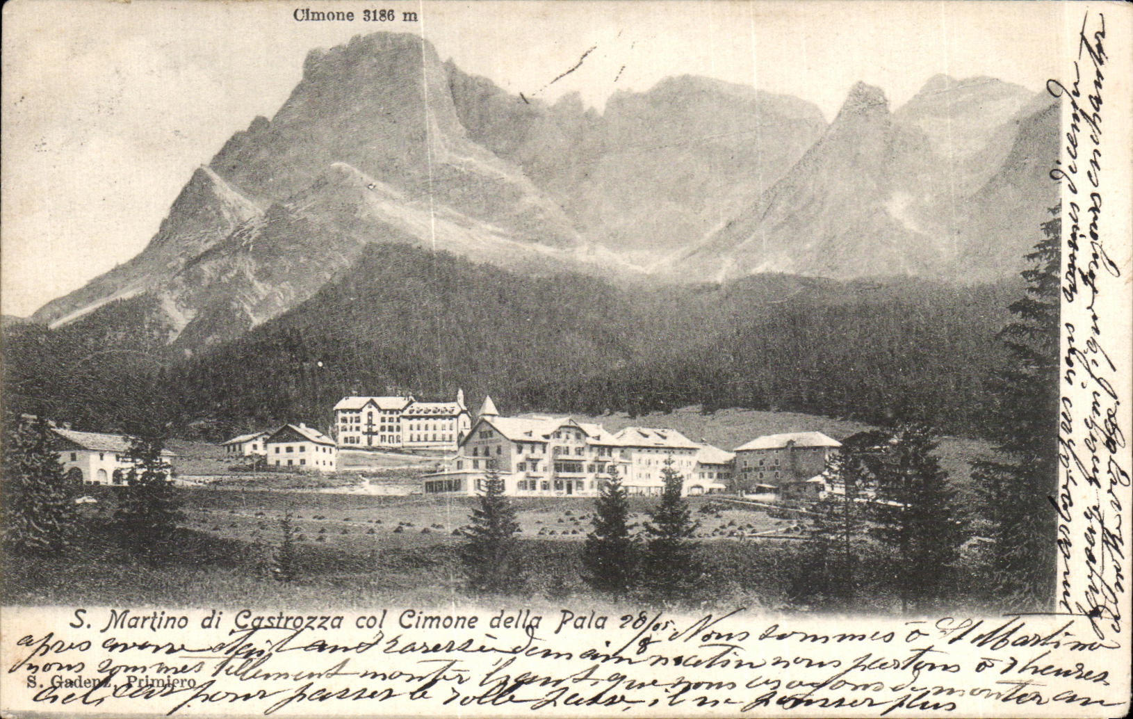 CPA S Martino di Castrozza collar cimone beyond pala