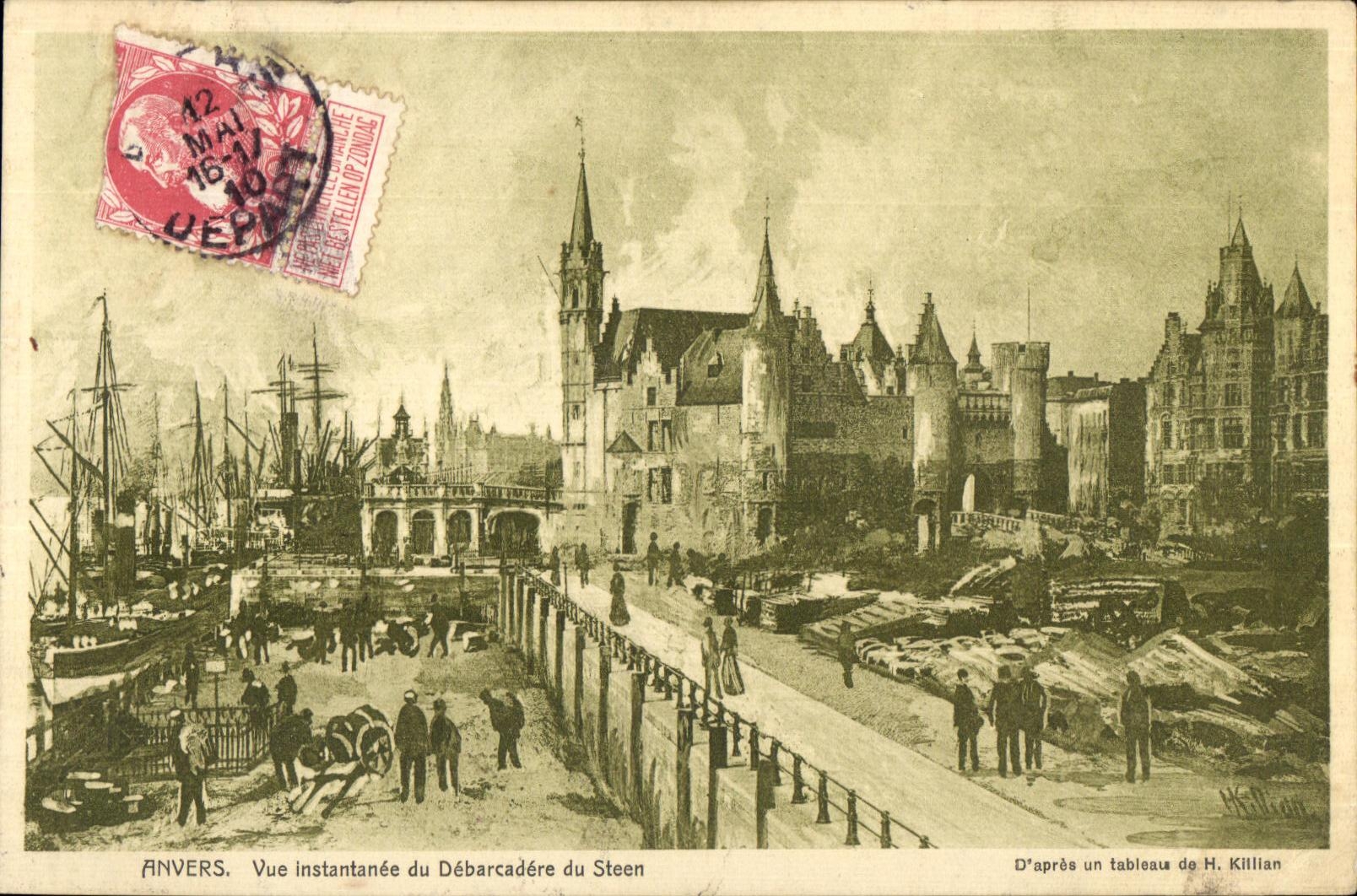 Instantaneo vista Amberes de CPA del muelle de descarga de Steen