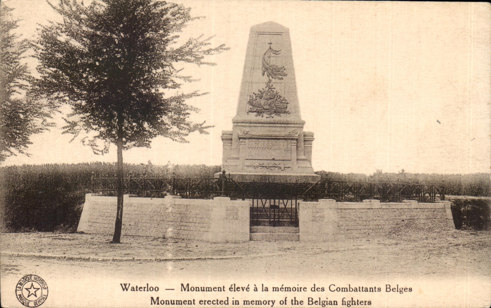 Belgian CPA Waterloo Monument raised with the memory of Comattants