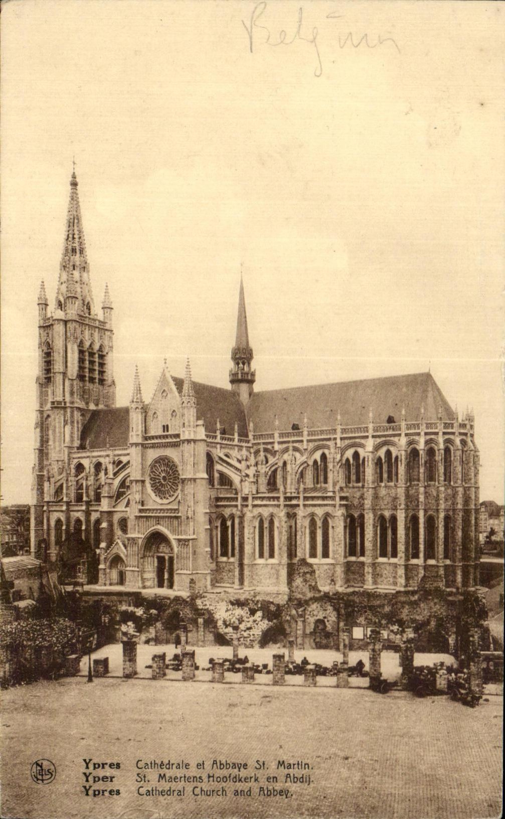 CPA Ypres Cathedral and Abbaye St Martin
