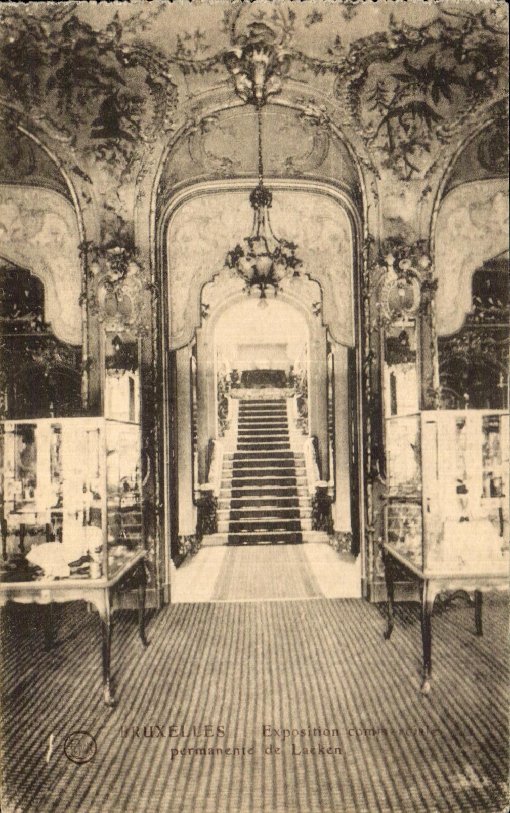 CPA permanent Brussels Fair Commercial of Laeken the large marble staircase towards the stage