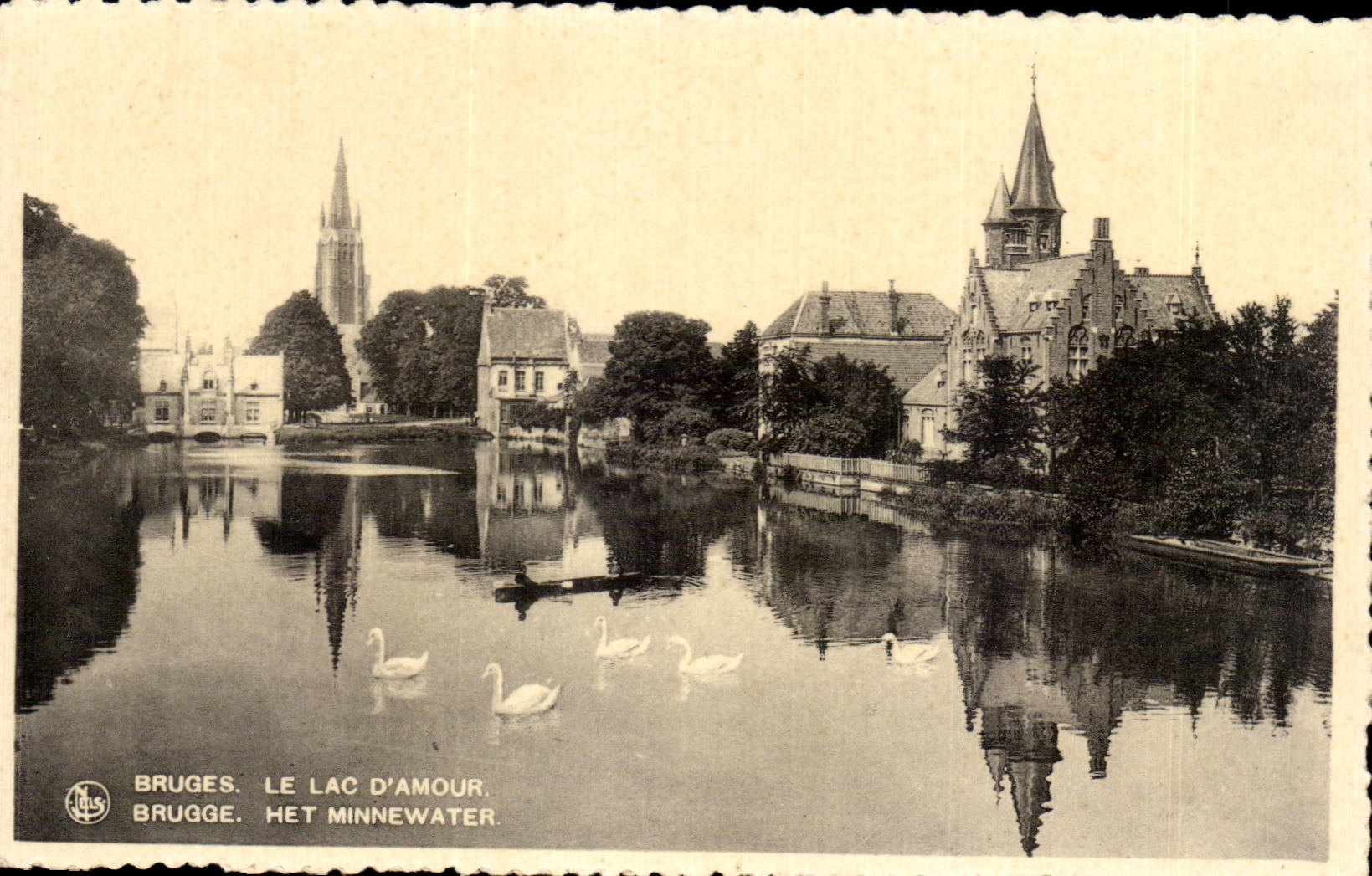 CPA Bruges the Lake Of love Brugge Het Minnewater Swan