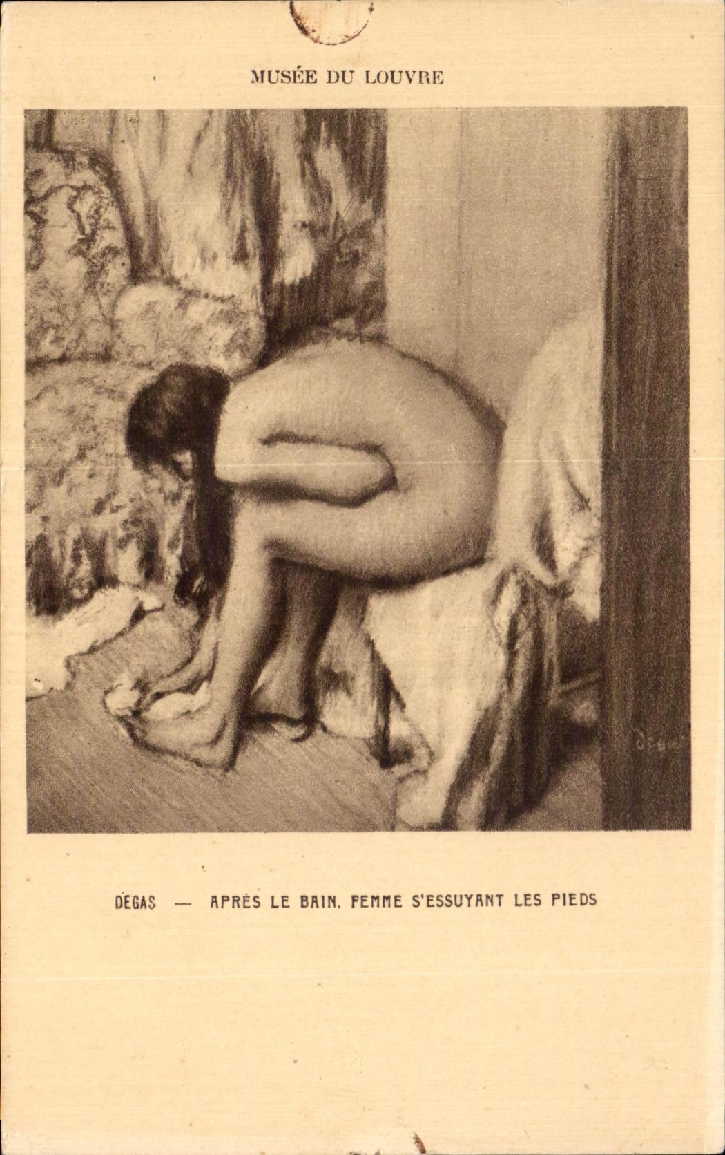 CPA After the Bath Woman Essuyant the Feet Degas Museum of Louvre Paris