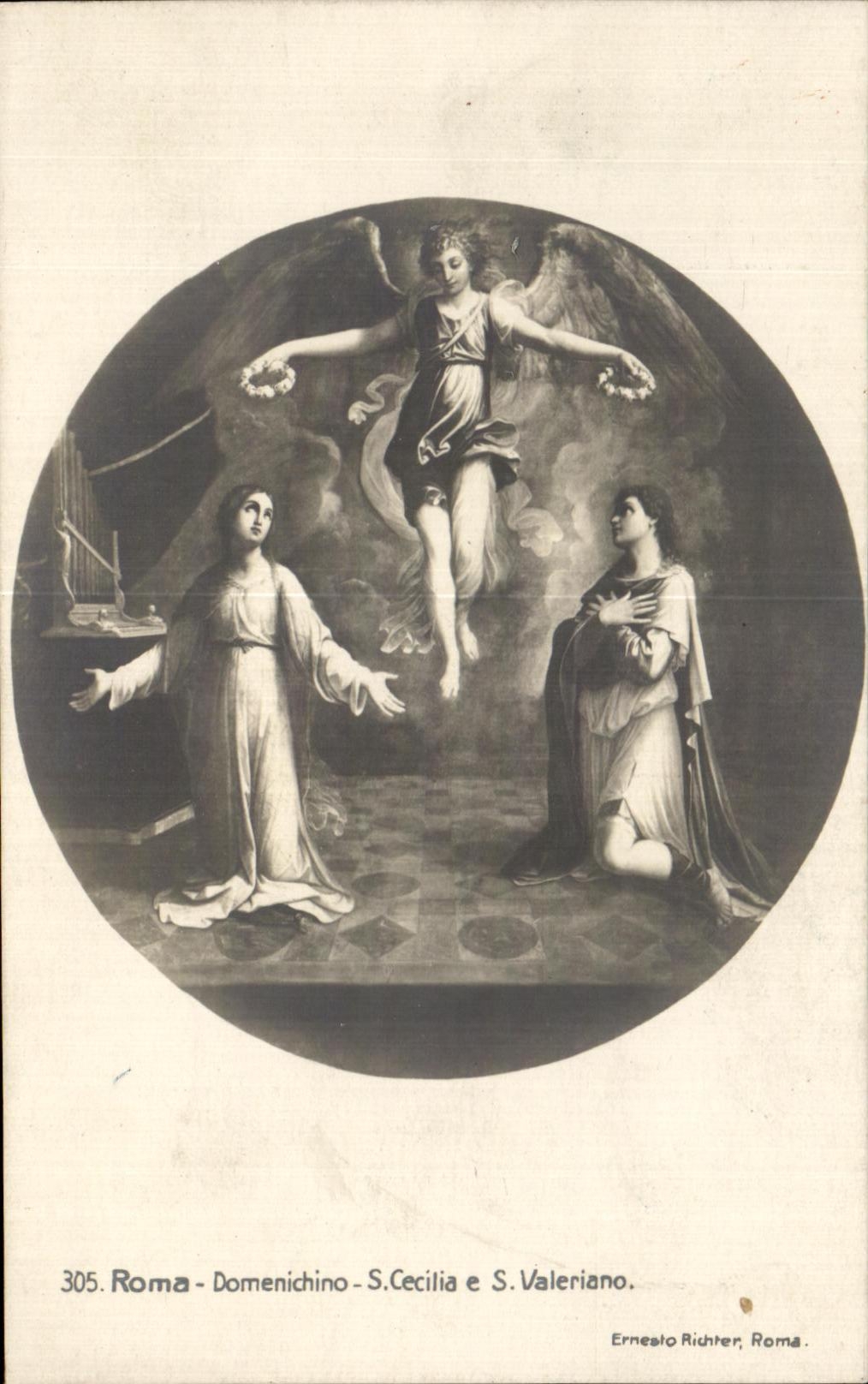 CPA Roma Domenichino S Cecilia E S valeriano Angel Angel