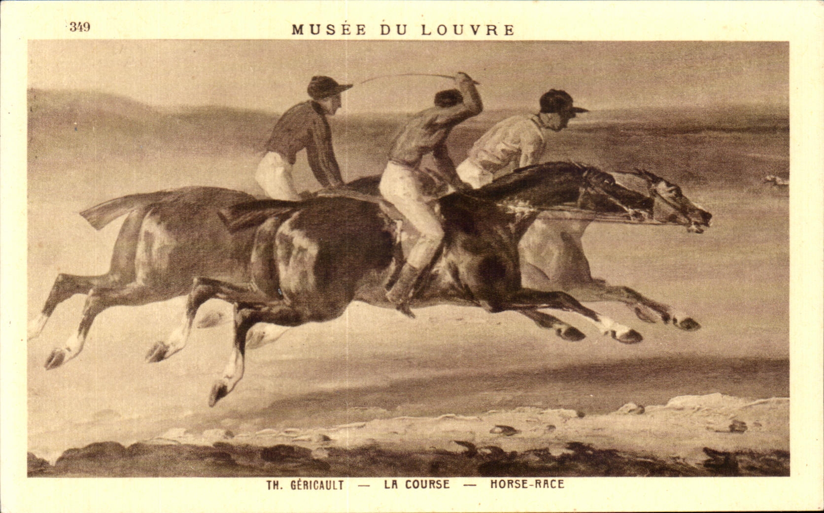 CPA Museum Of Louvre Paris Gericault the race Horse race Hippisme Horse