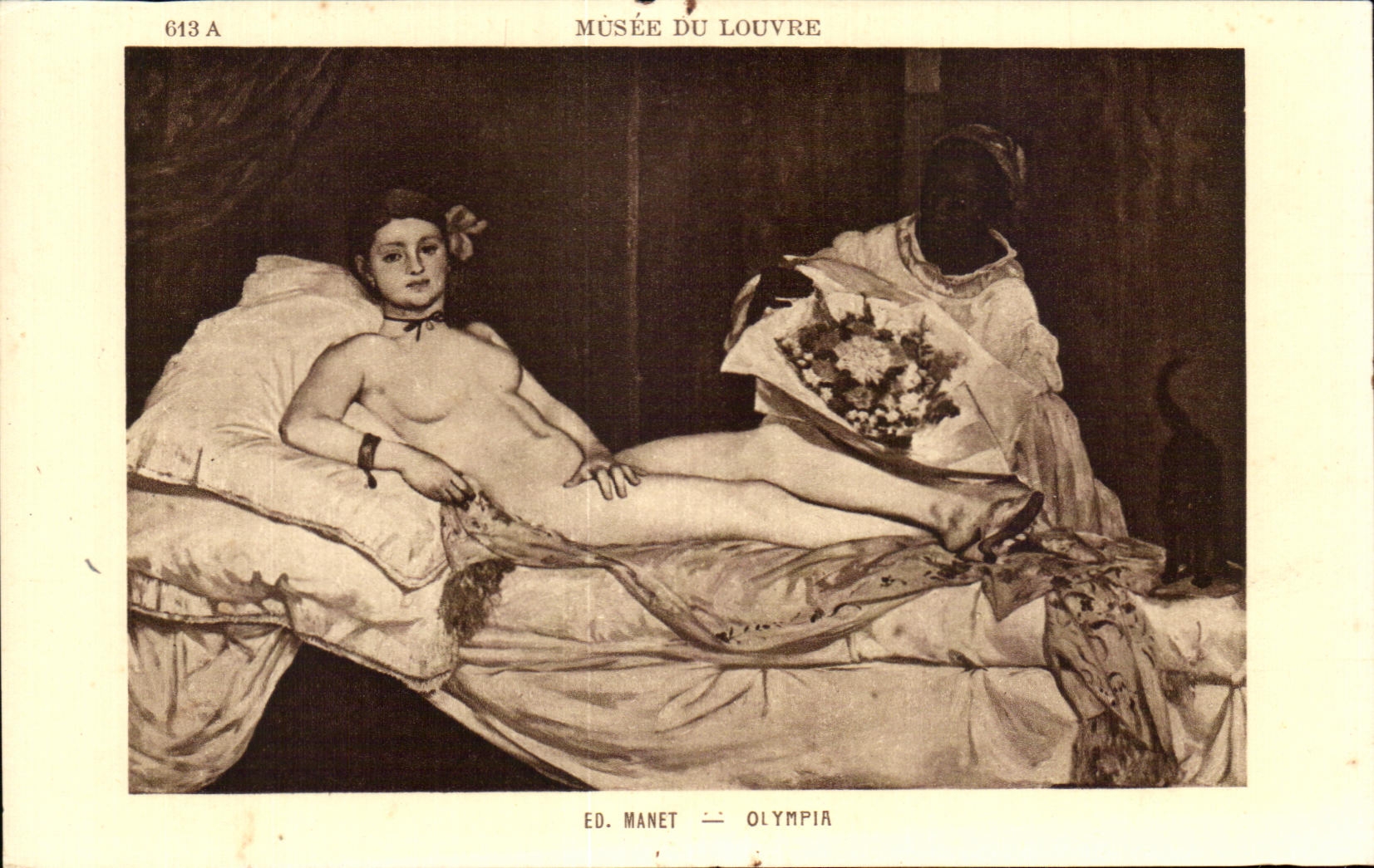 CPA Museum Of Louvre Manet Olympia