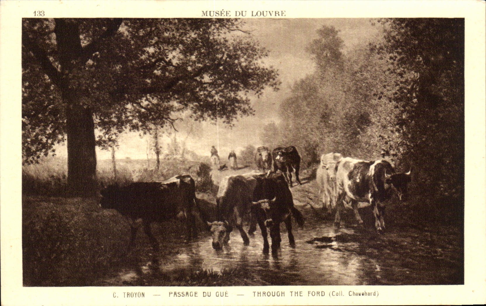 CPA Museum Of Louvre Troyon Passage Of the Ford Through The Ford Cows