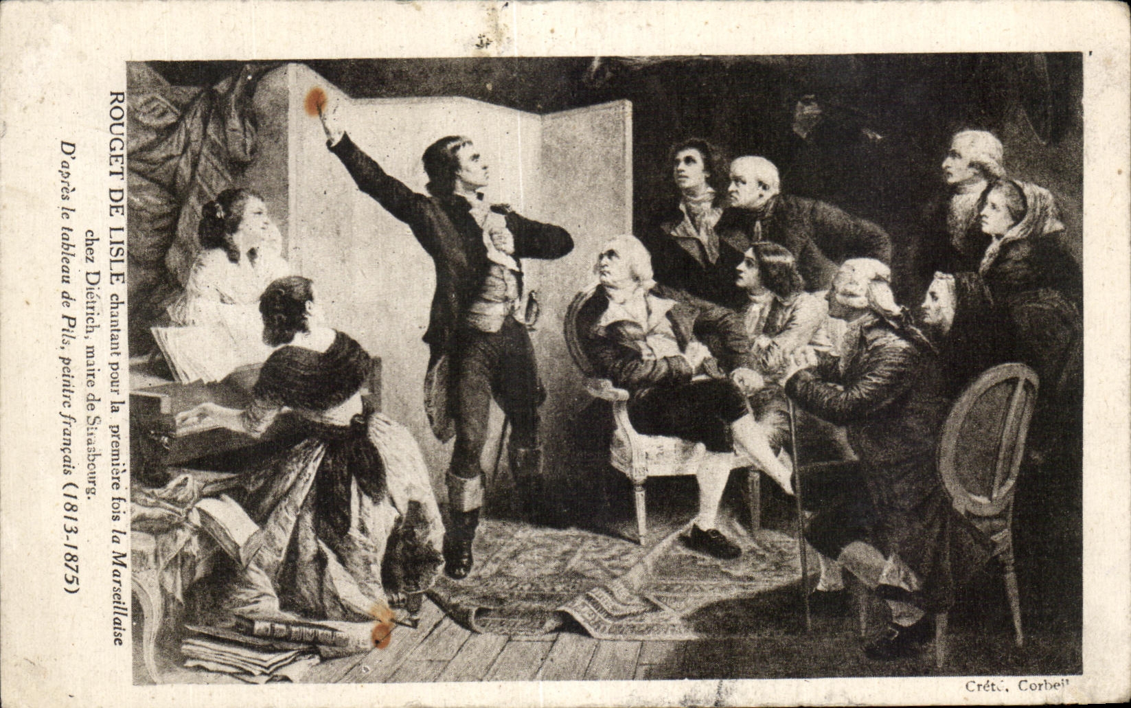 CPA Rouget de l'isle chantant la Marseillaise