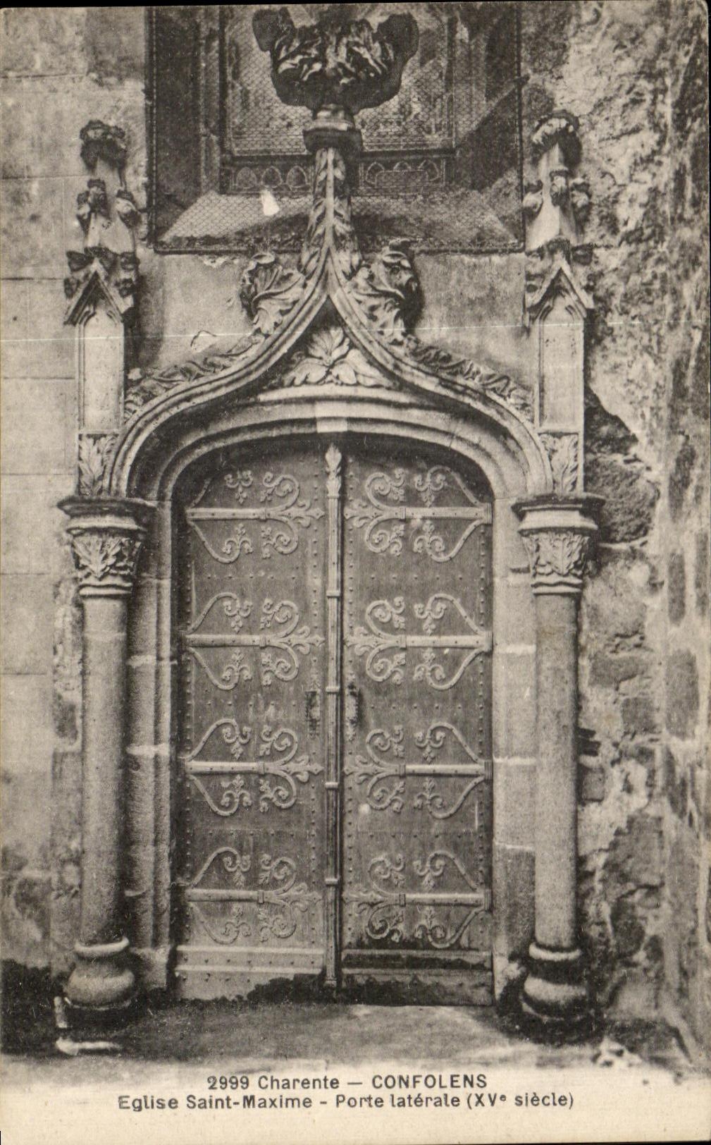 CPA Charente Confolens Church Saint Maxime Side Gate