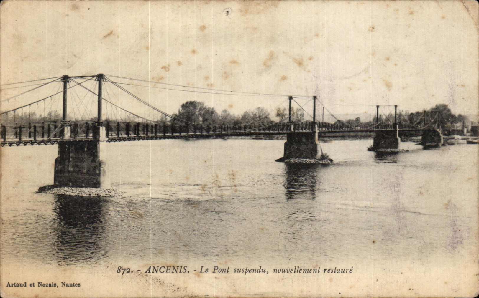 CPA Ancenis Le Pont suspendu nouvellement restaure