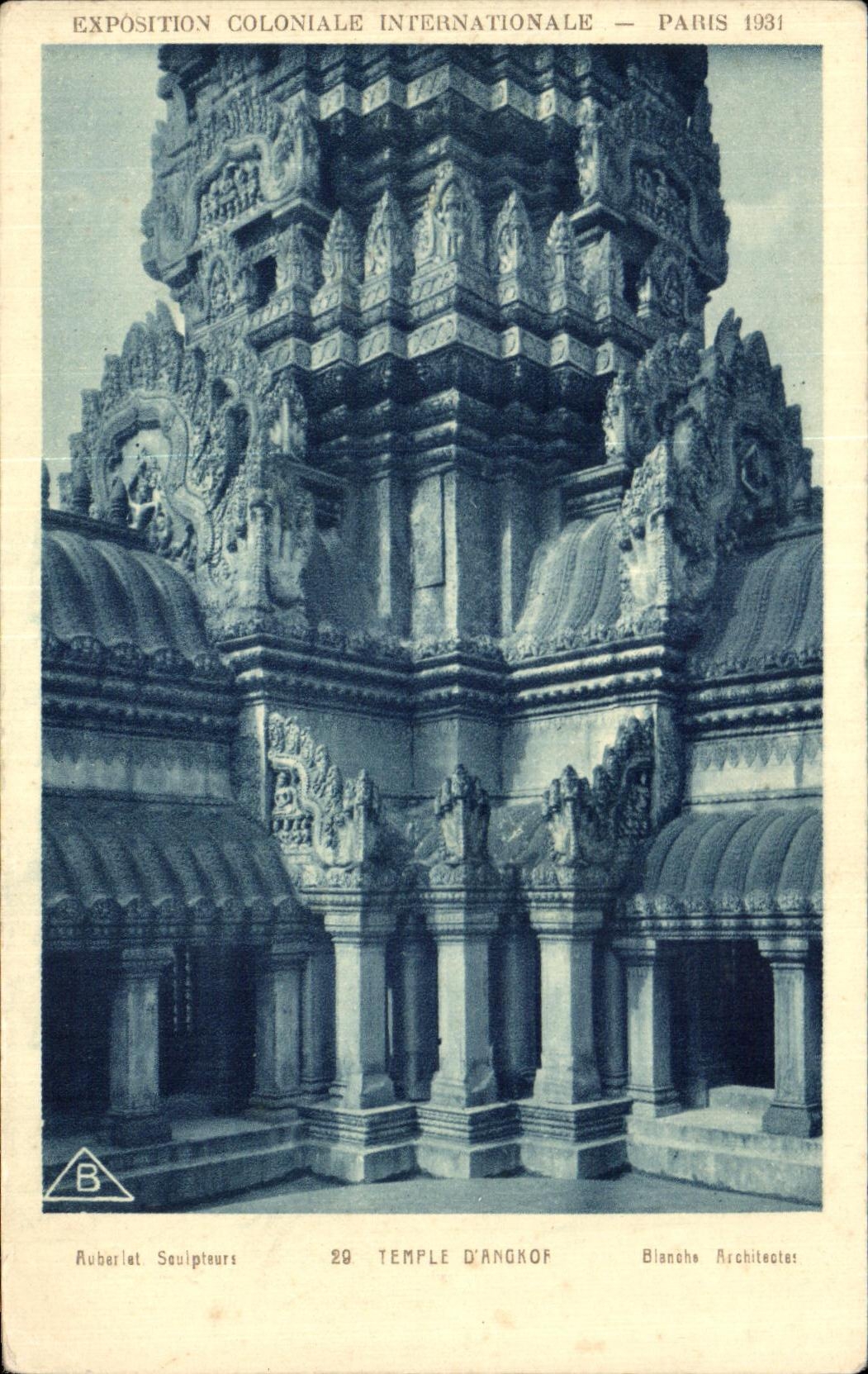 Templo colonial justo internacional D Angkor Paris 1931 de CPA Paris