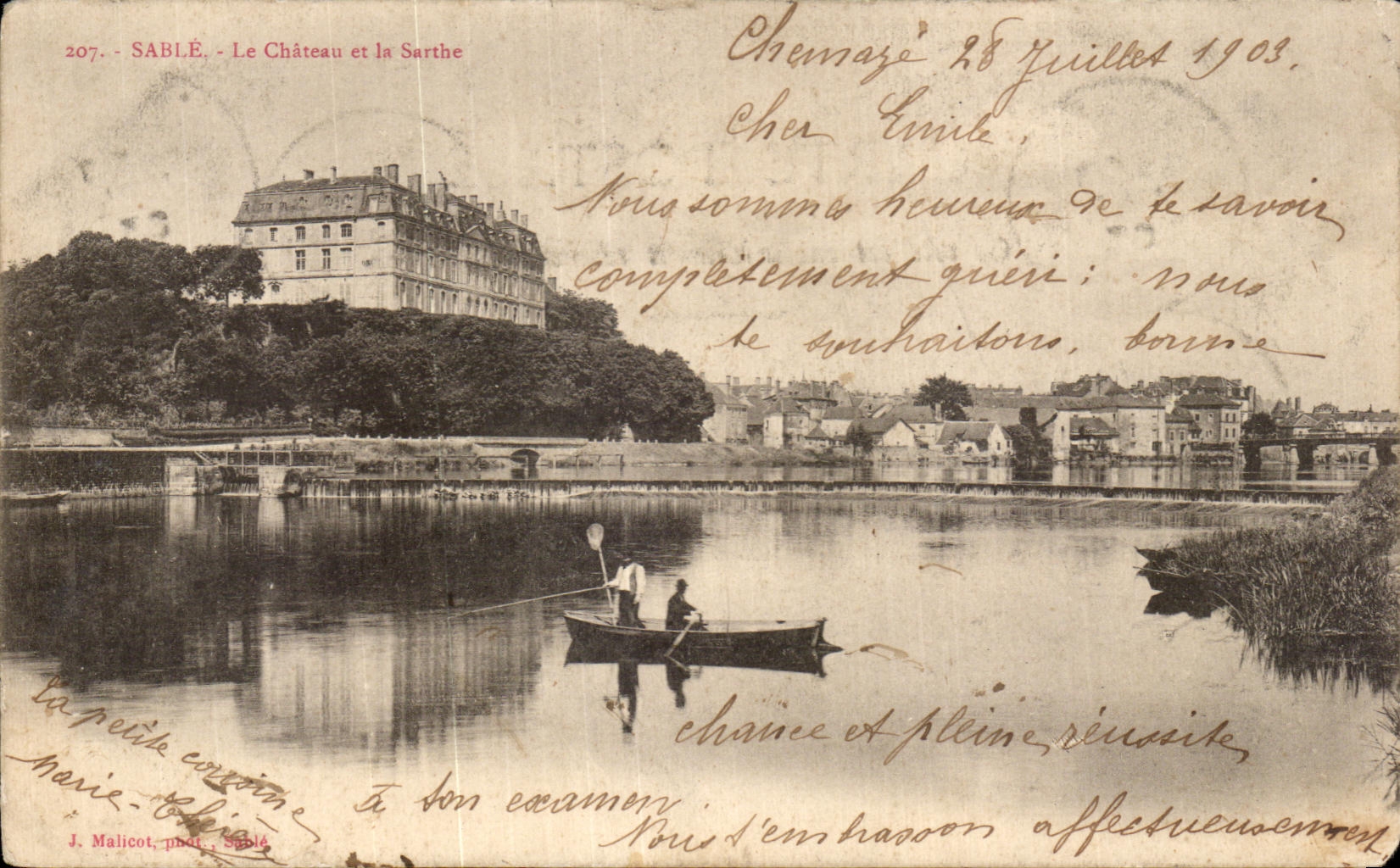 CPA Sands the Castle and the Sarthe