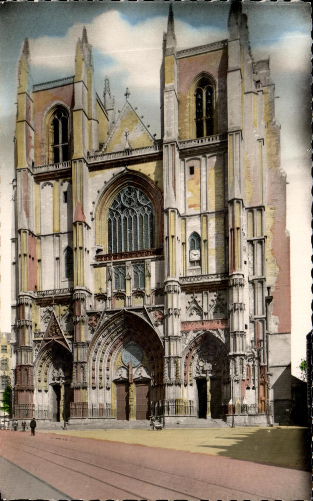 CPA Nantes the Cathedral Gothic Sculptures of the five completely remarkable gates