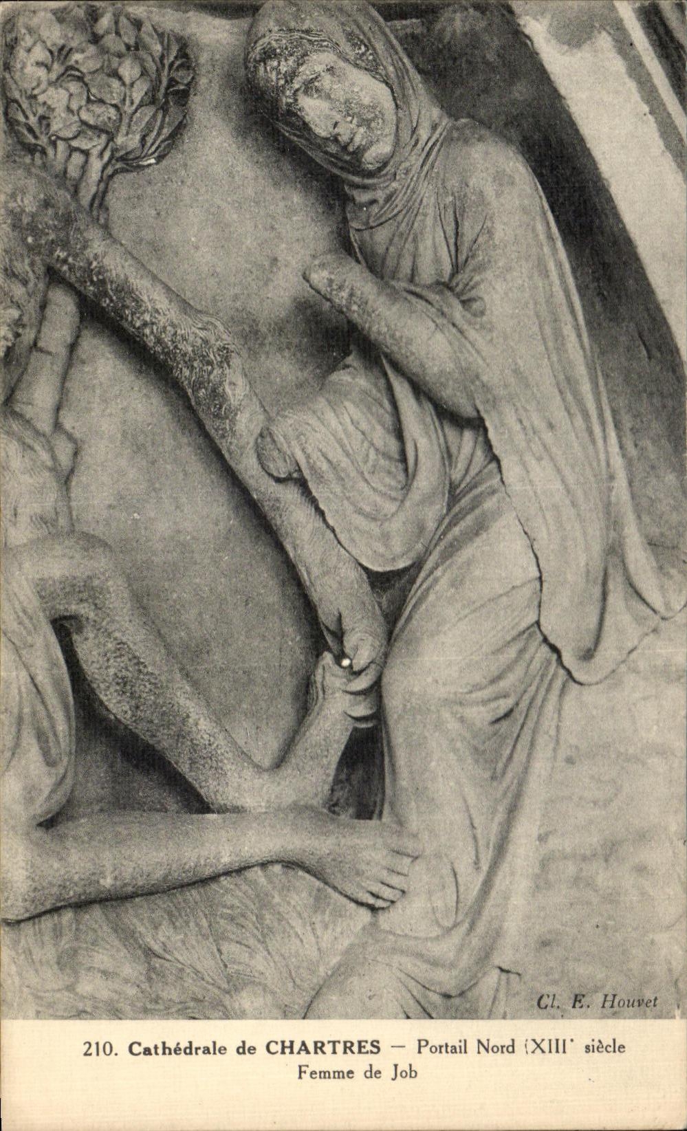 CPA Cathedral of Northern Chartres Gate Woman of job