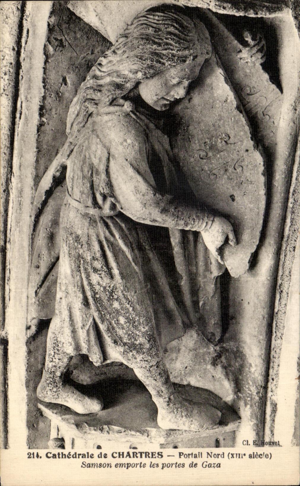 CPA Cathedrale of Northern Chartres Portail Samson carries the doors of Gaza