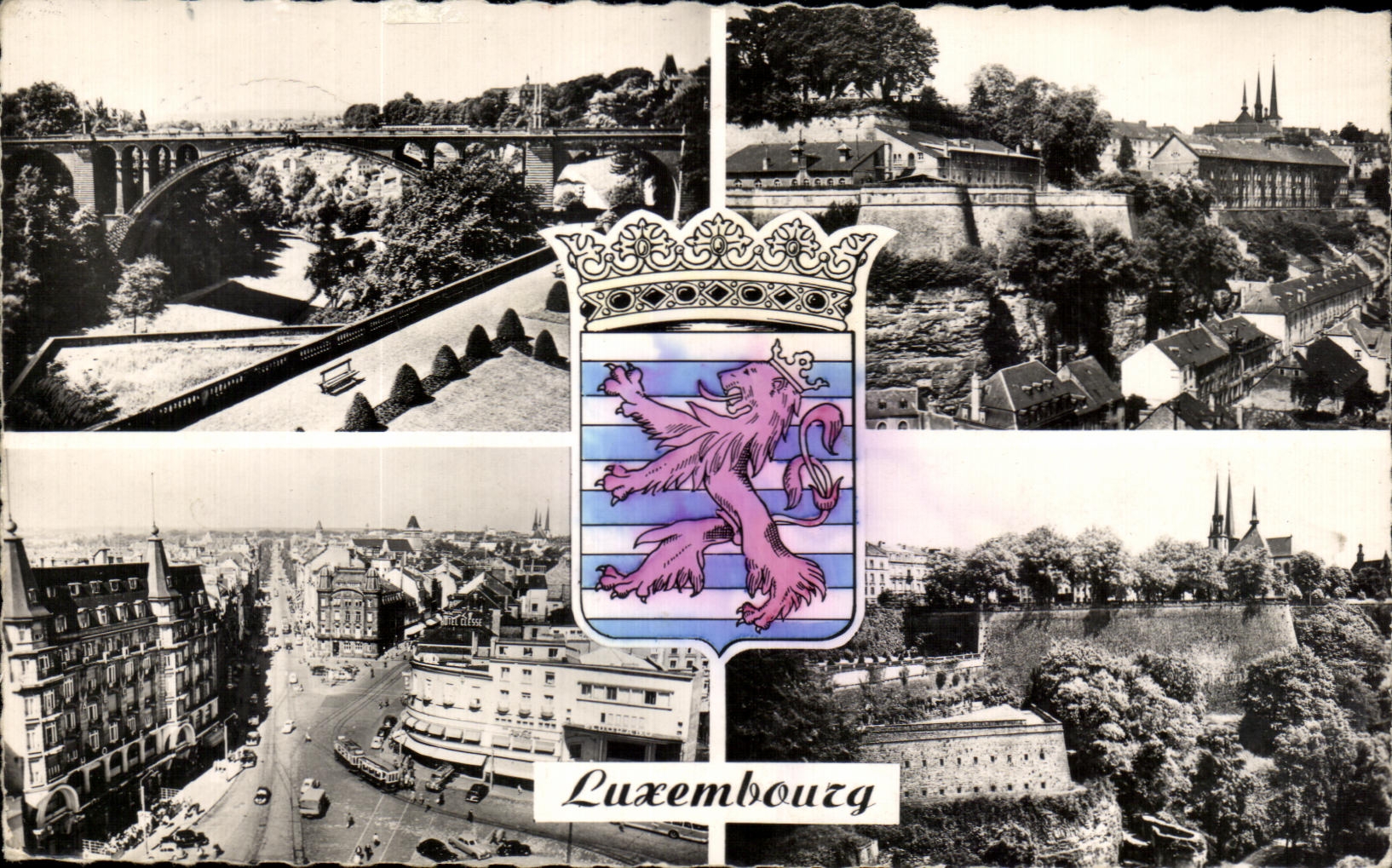 CPA Luxembourg the Bridge Adolphe the Bastion of St Avenue Spirit of Freedom the Luxembourg Fortifications