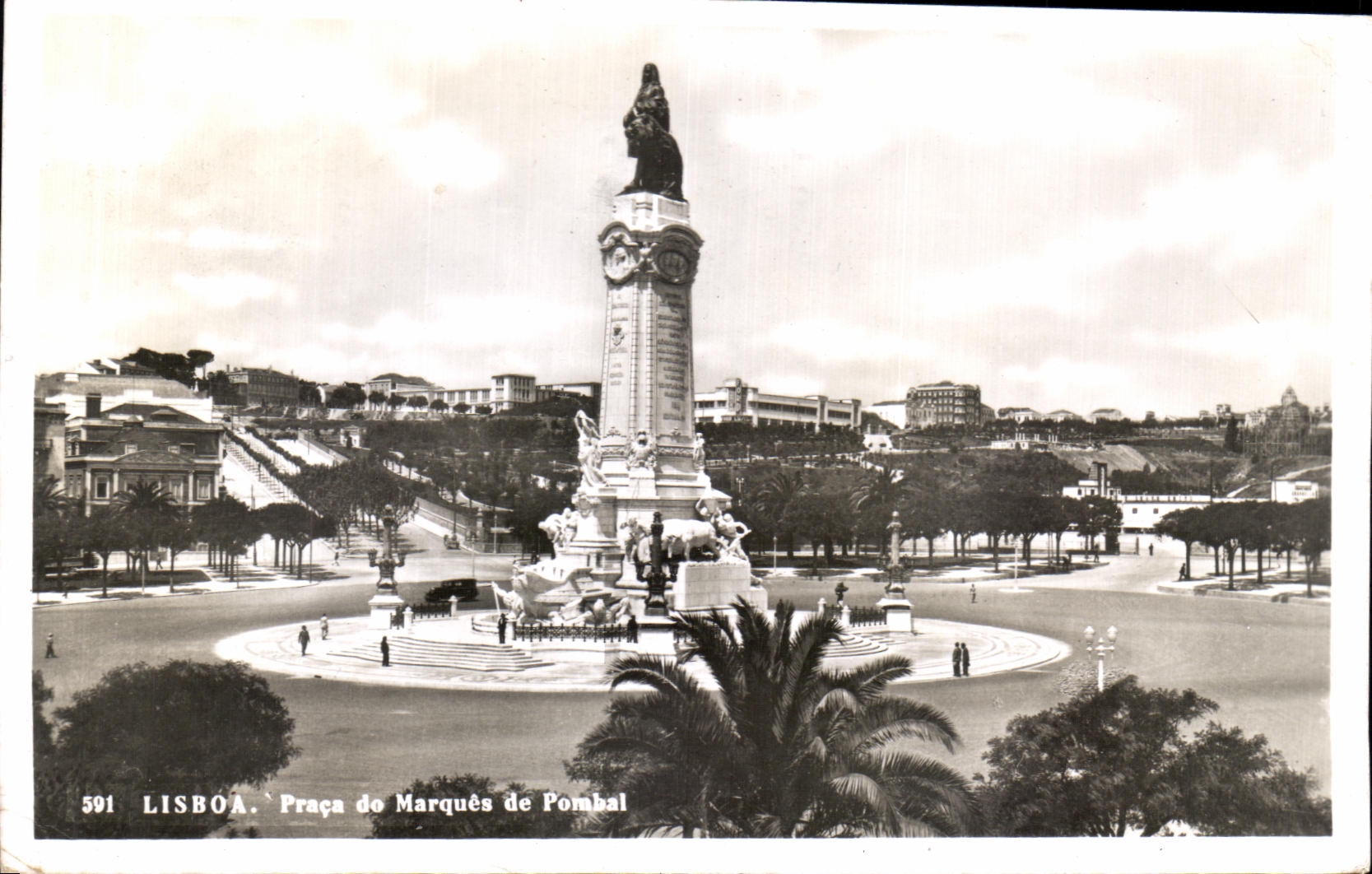 CPA Lisboa Praca De Marques De Pombal Portugal