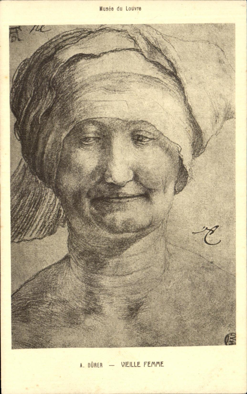 CPA Old woman To last Museum of Louvre Paris