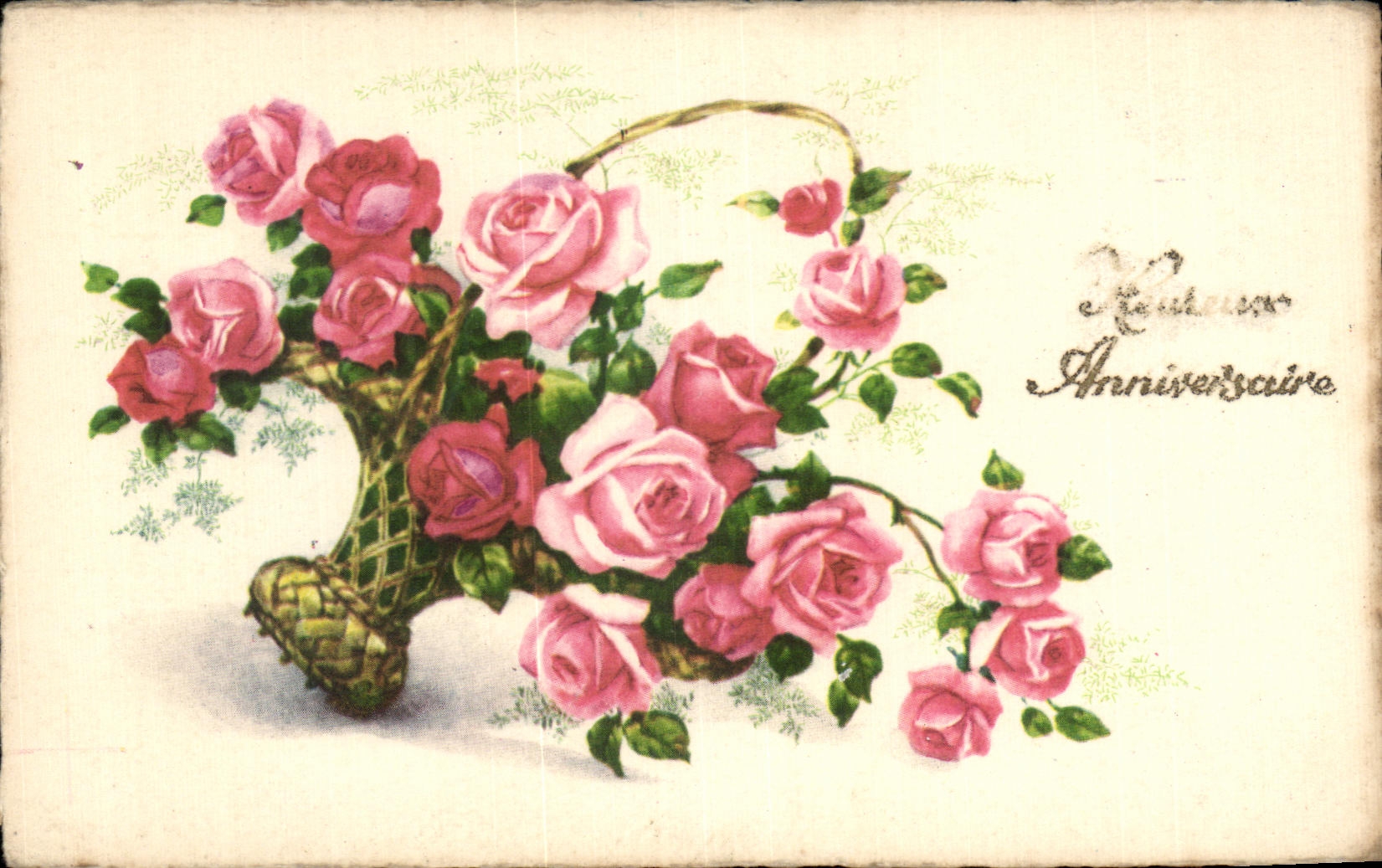 Cumpleanos feliz de las flores de la fantasia de CPA