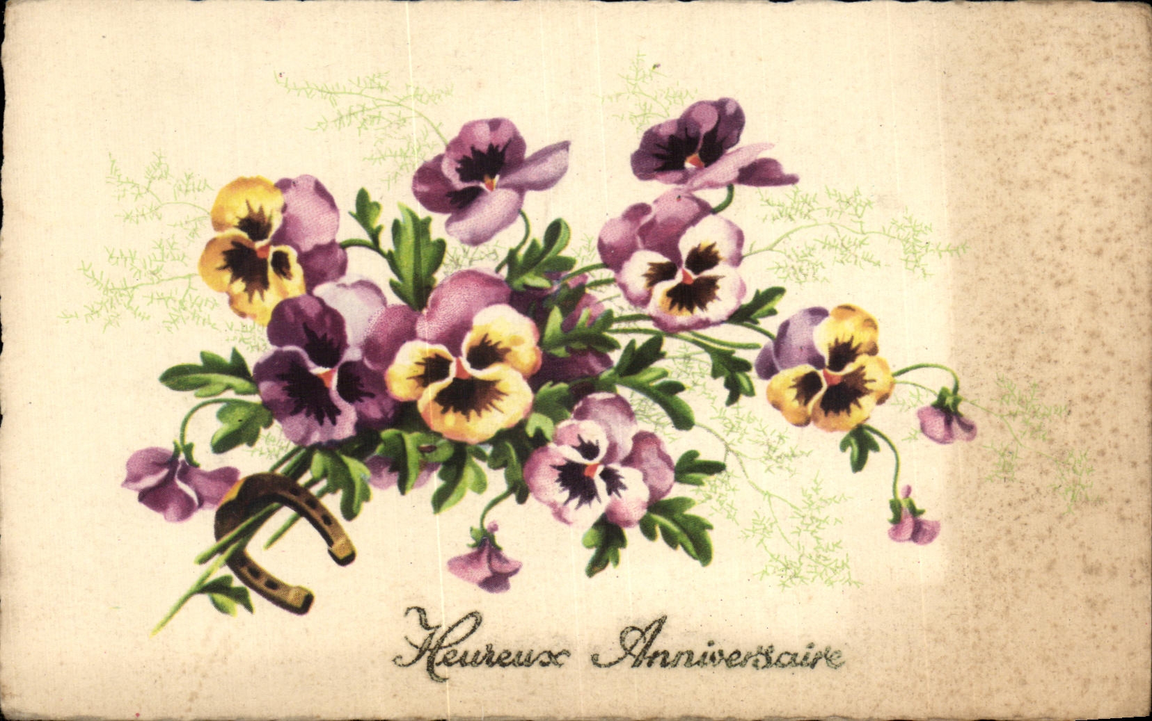 Cumpleanos feliz de las flores de la fantasia de CPA