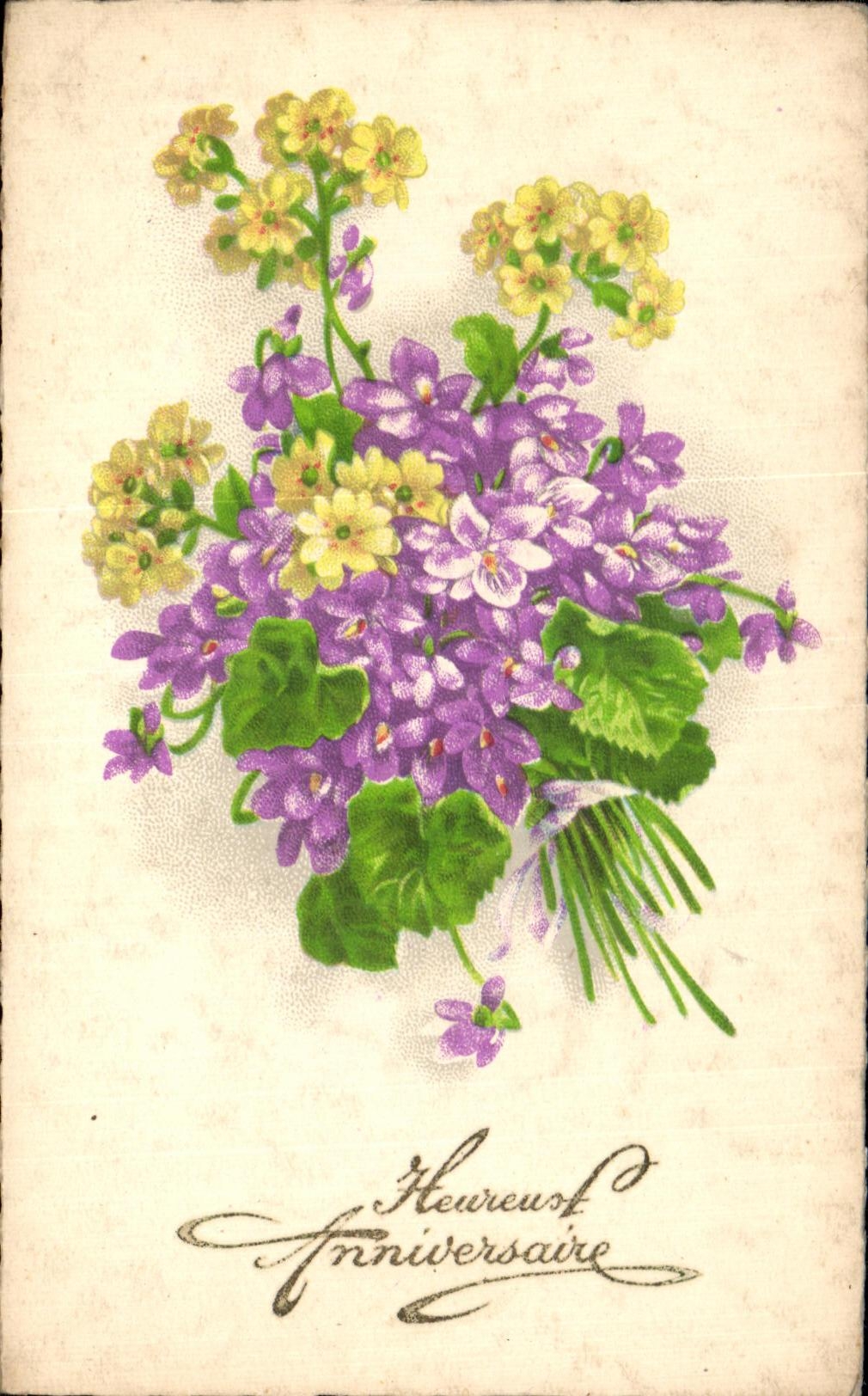 Cumpleanos feliz de las flores de la fantasia de CPA