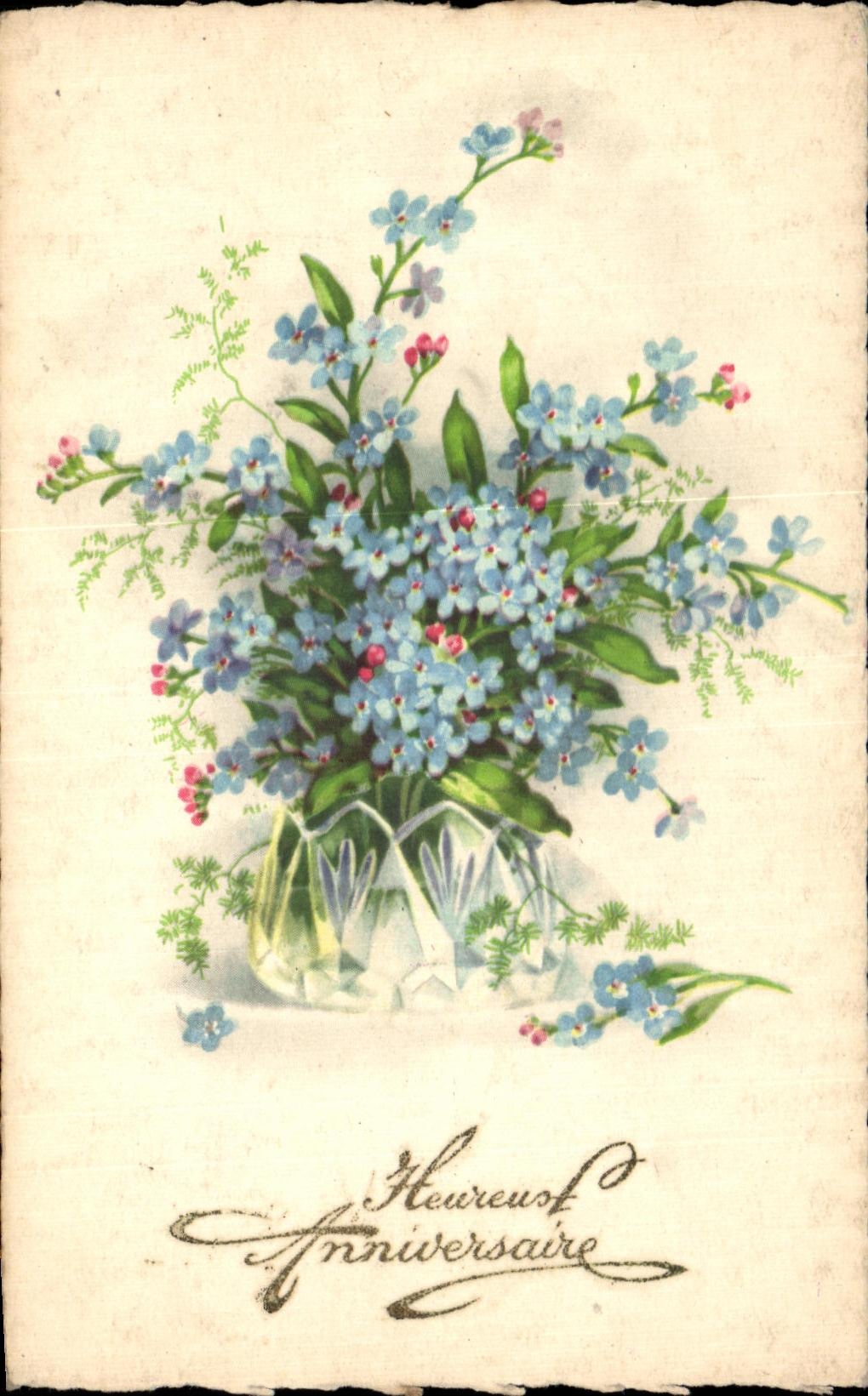 Cumpleanos feliz de las flores de la fantasia de CPA