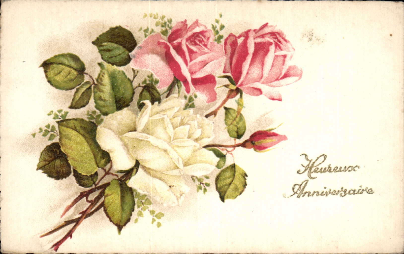 Cumpleanos feliz de las flores de la fantasia de CPA