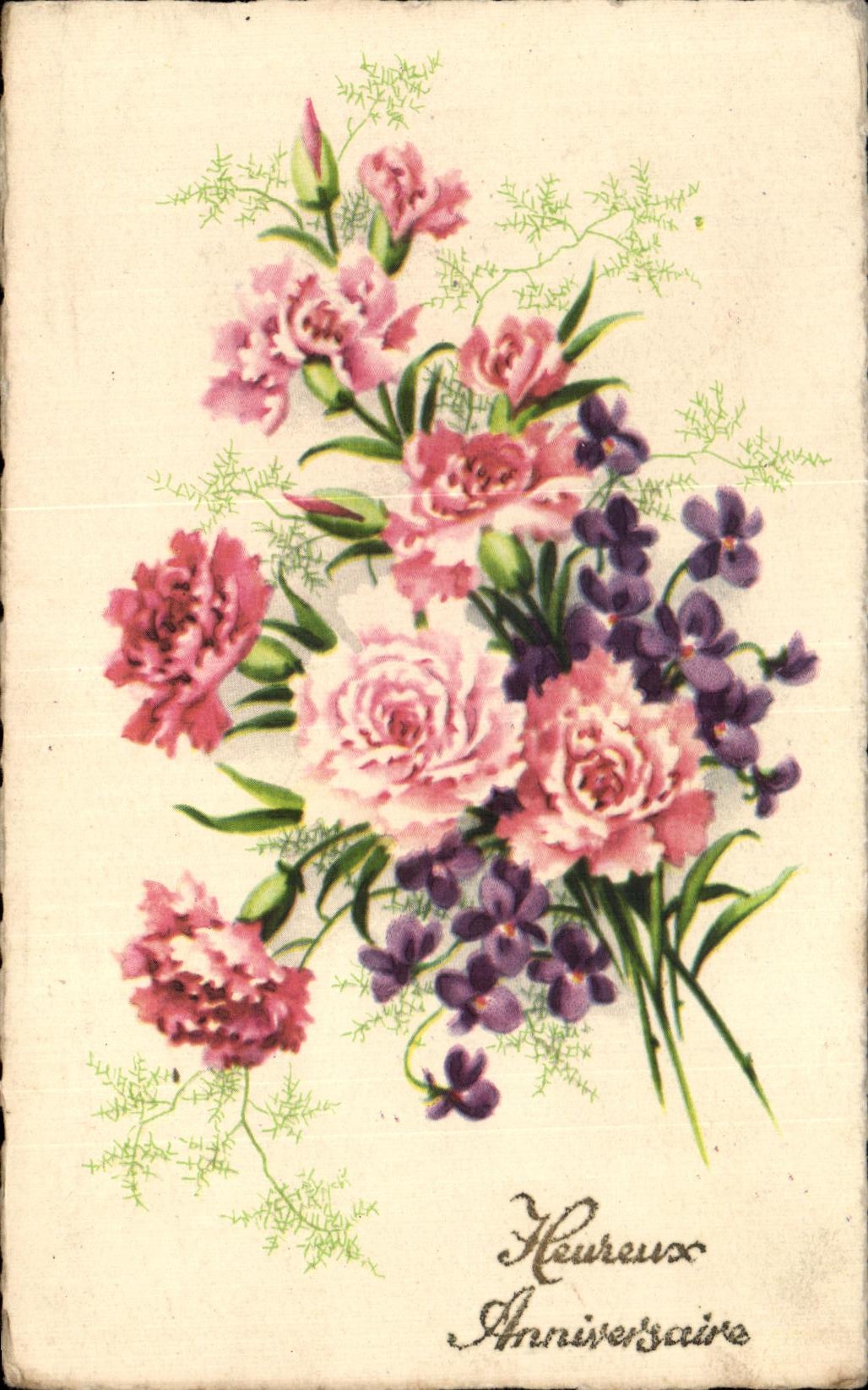 Cumpleanos feliz de las flores de la fantasia de CPA