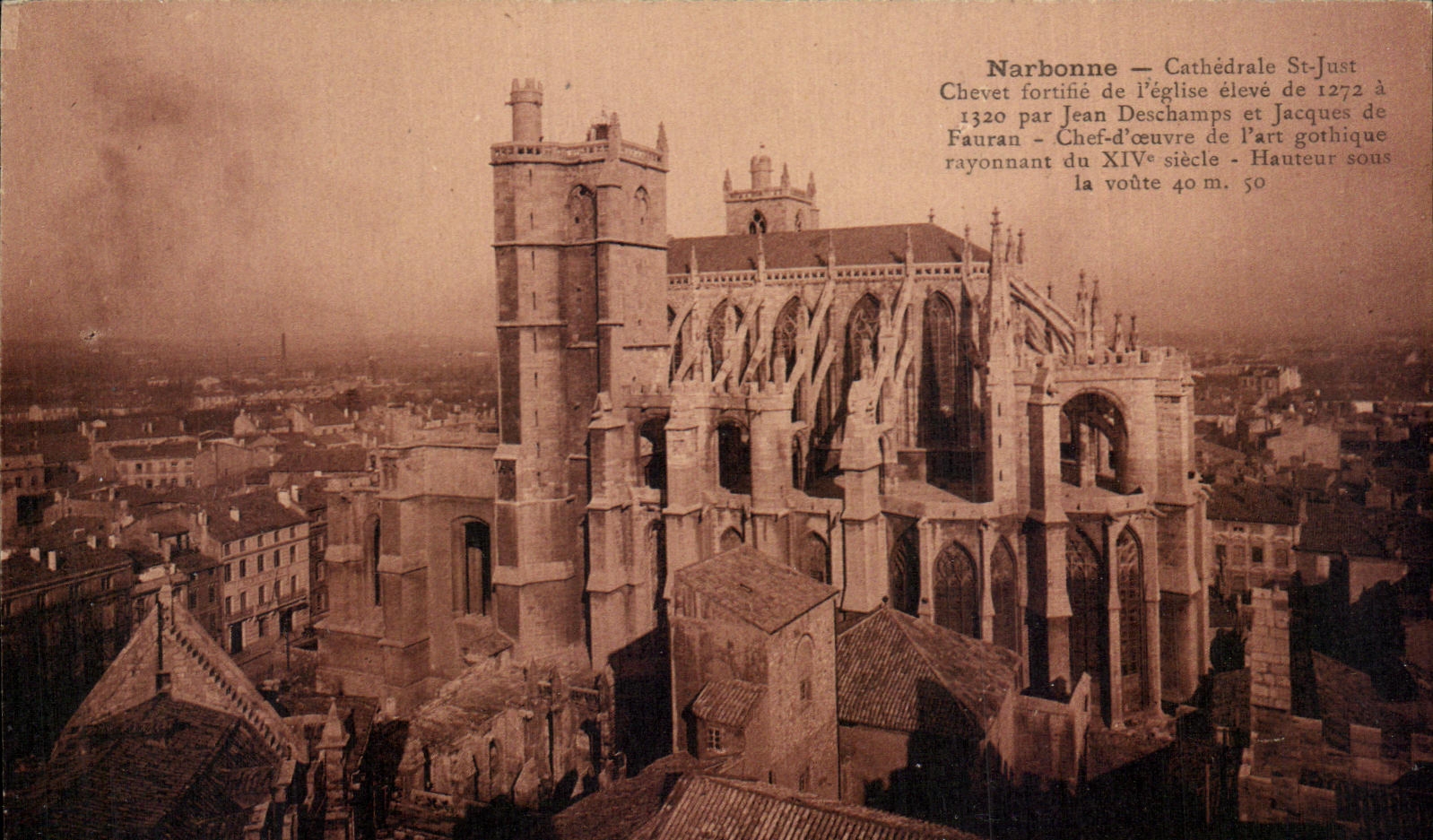 CPA Narbonne Cathedrale St Just Chevet fortifie de I'eglise