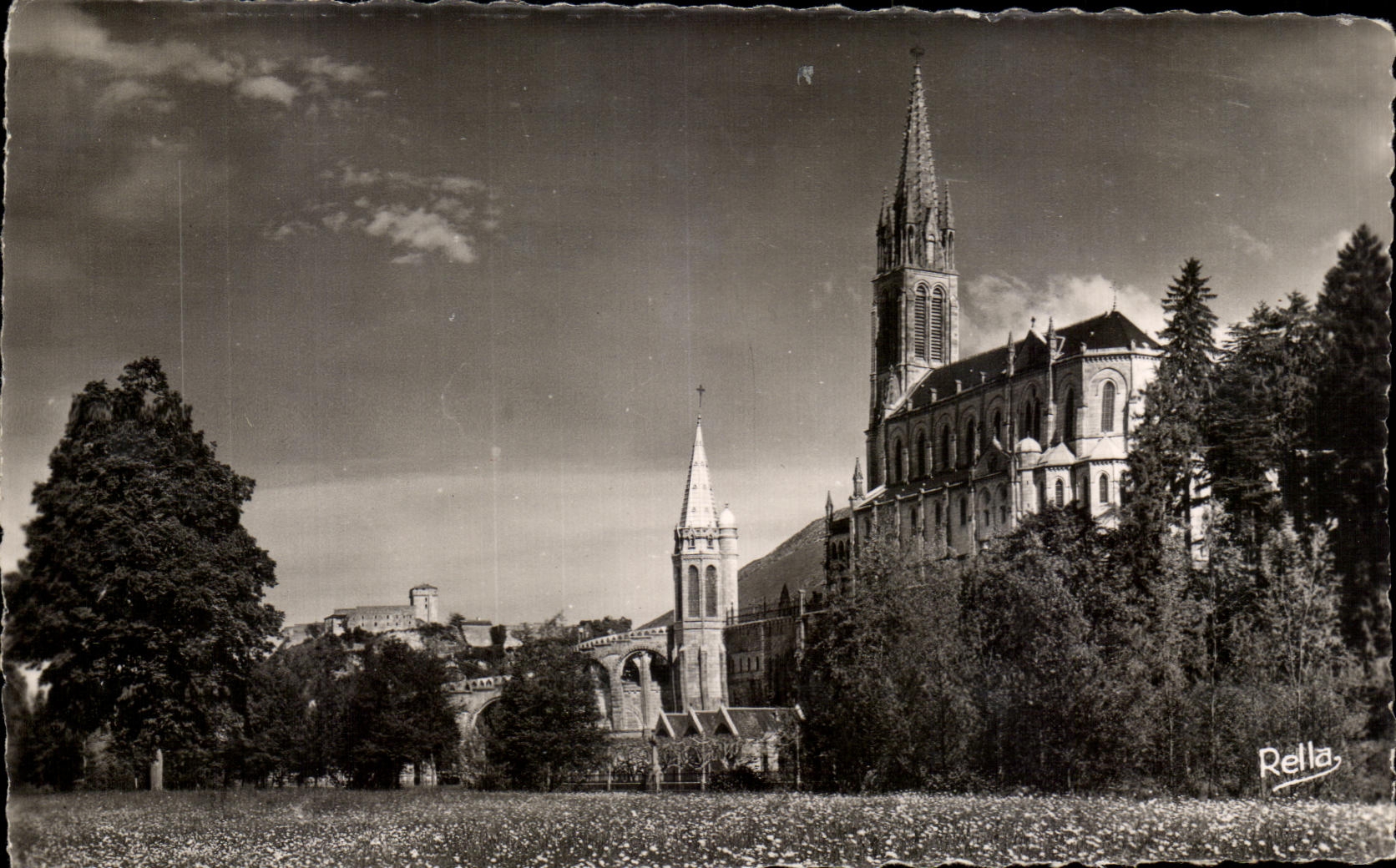 CPA Lourdes the Basilica and the Castle Fort